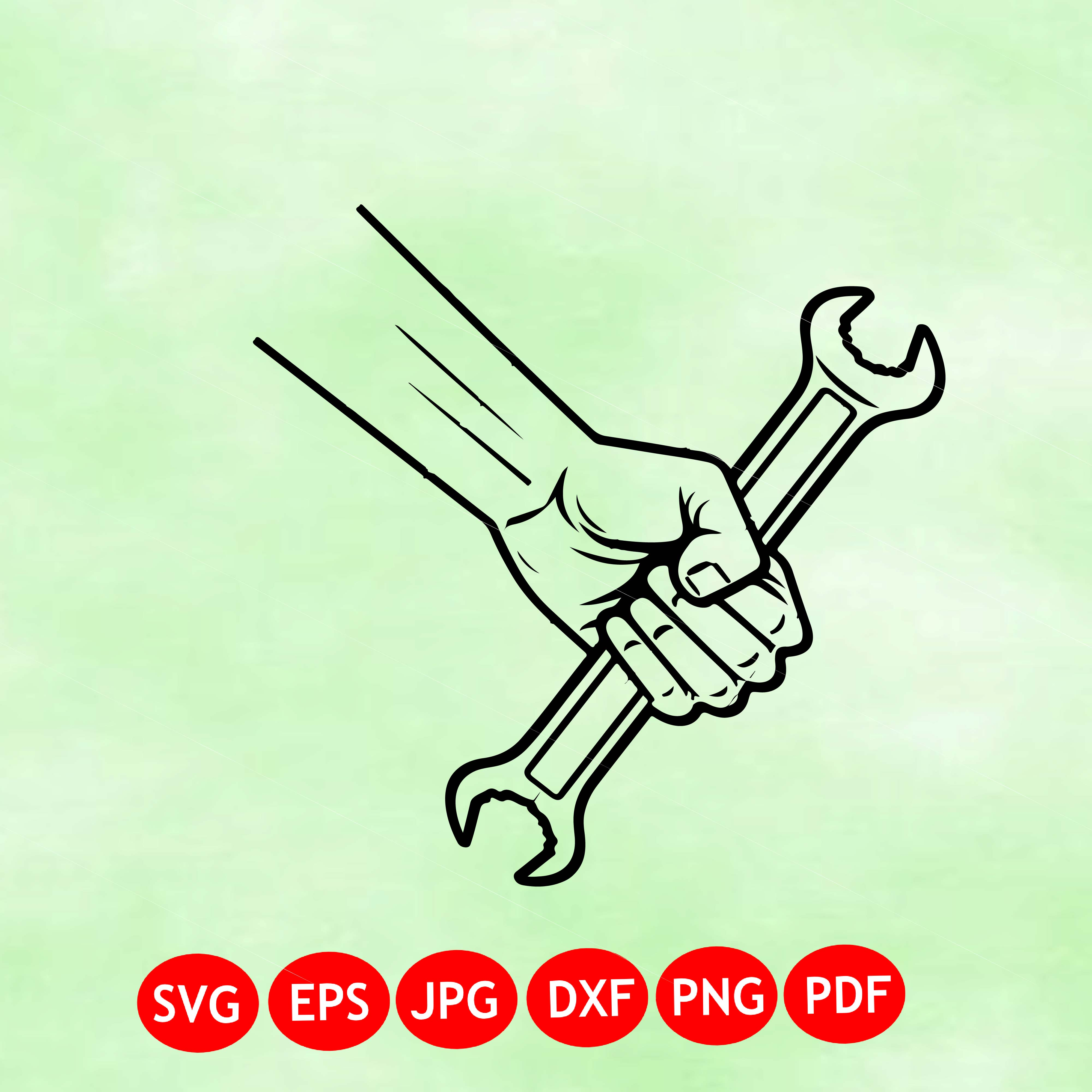Diagonal Wrench Hand SVG