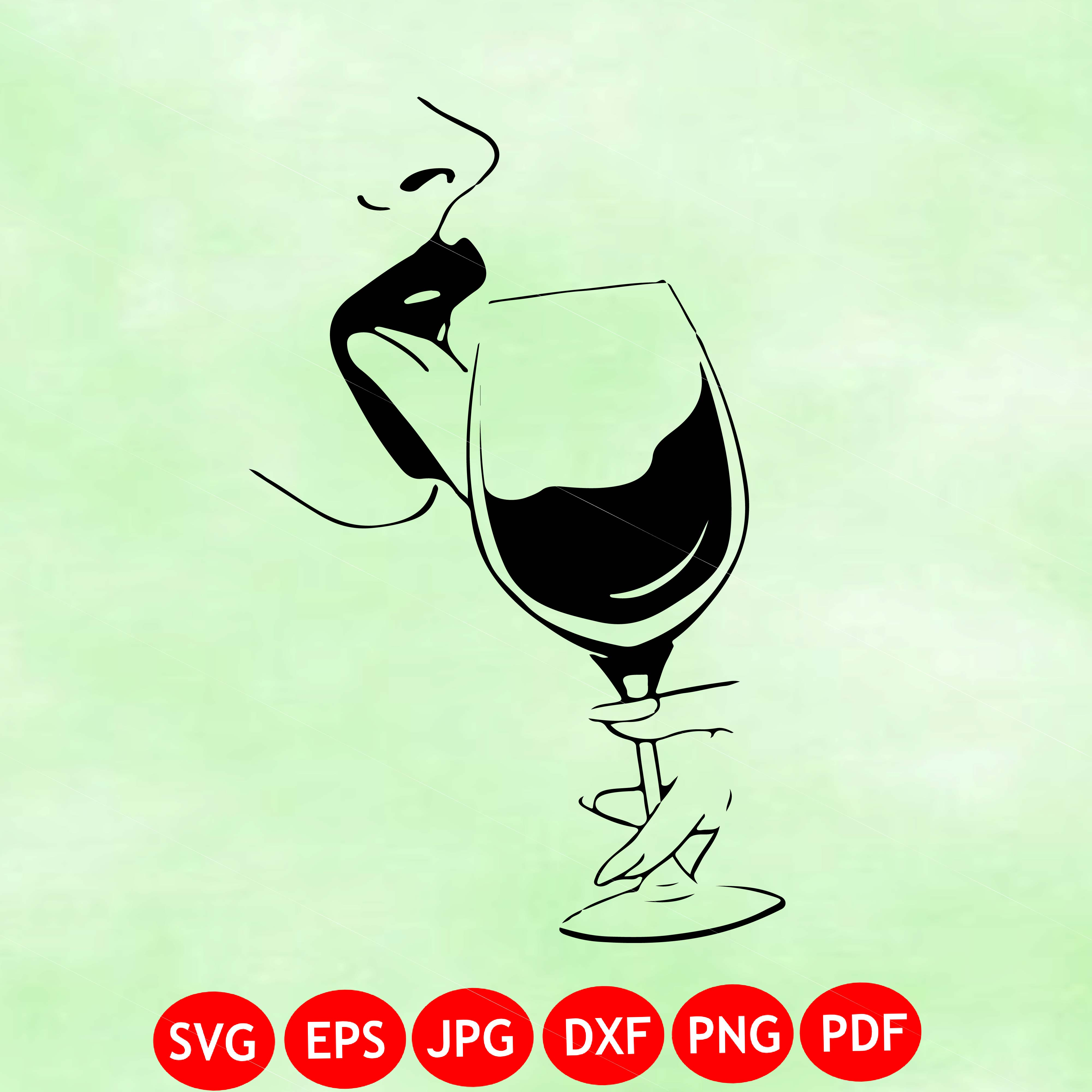 Wine Glass Lady SVG