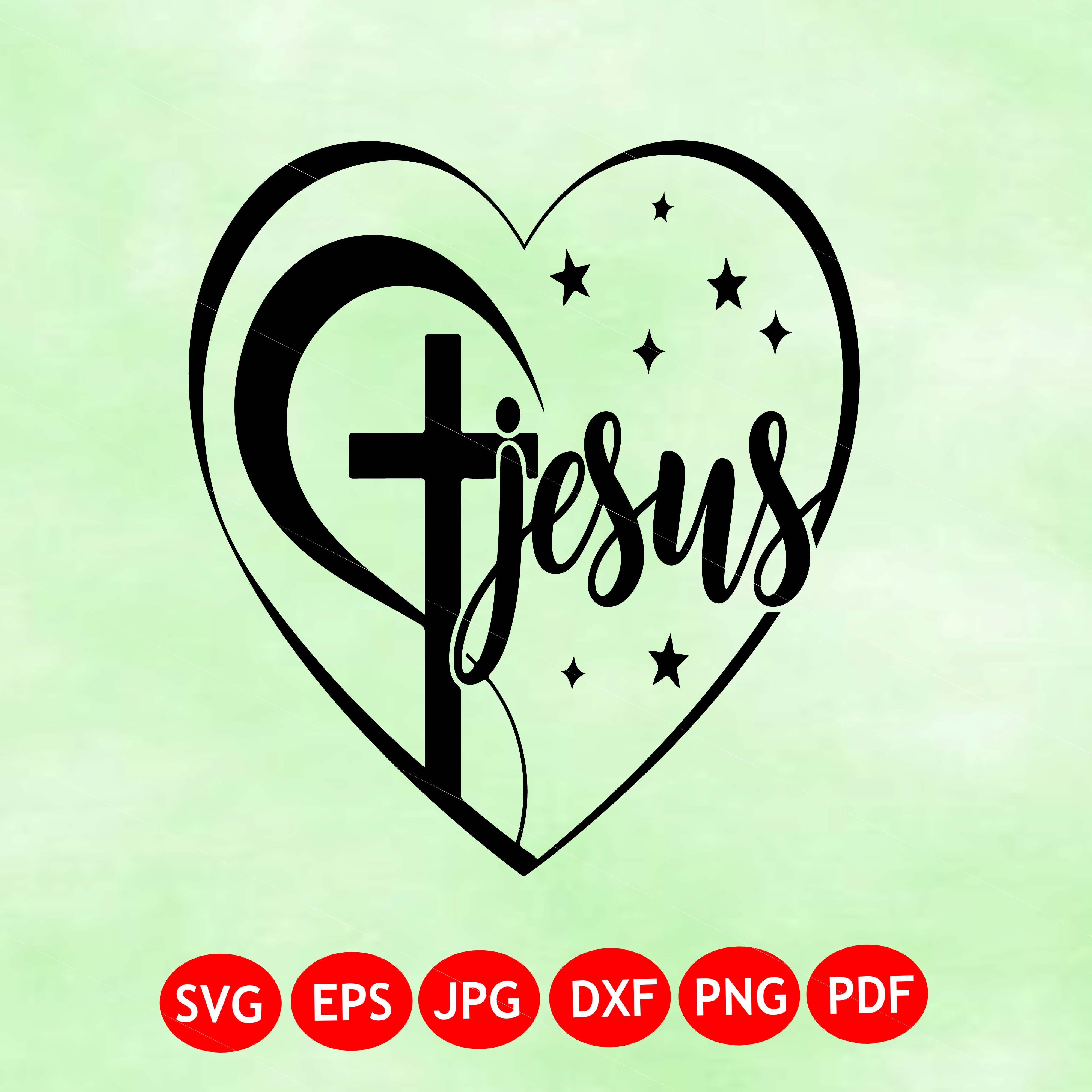 Christian Svg, Religious Svg, Digital Download, Heart with Cross, Heart and Cross SVG, Cross Svg, Jesus SVG, Heart Cross Svg, Cricut, Png