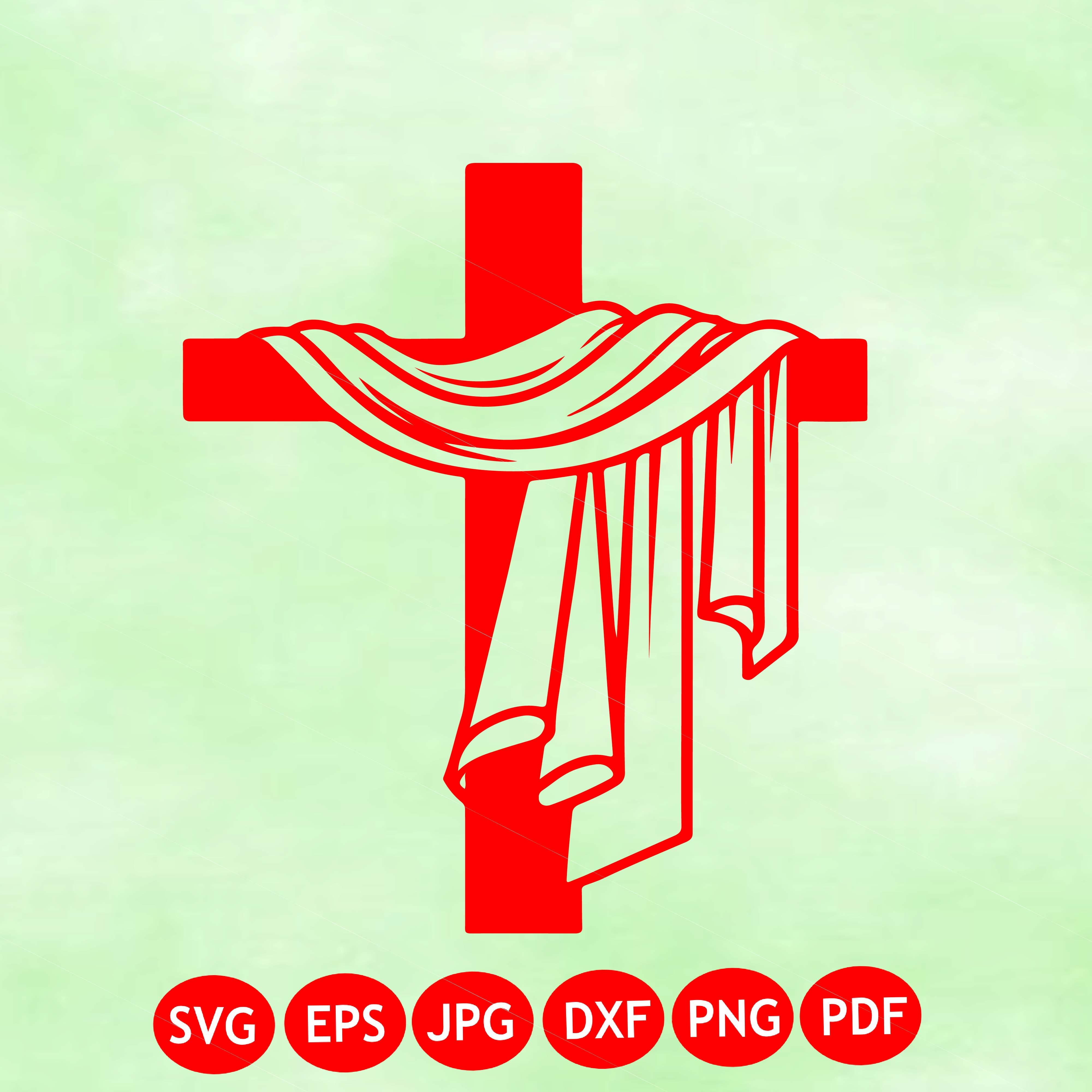 Cross With Drape Svg, Christian Cross Svg, Jesus Cross Svg, Faith Svg, Bible Svg, Church Svg, Religious Svg