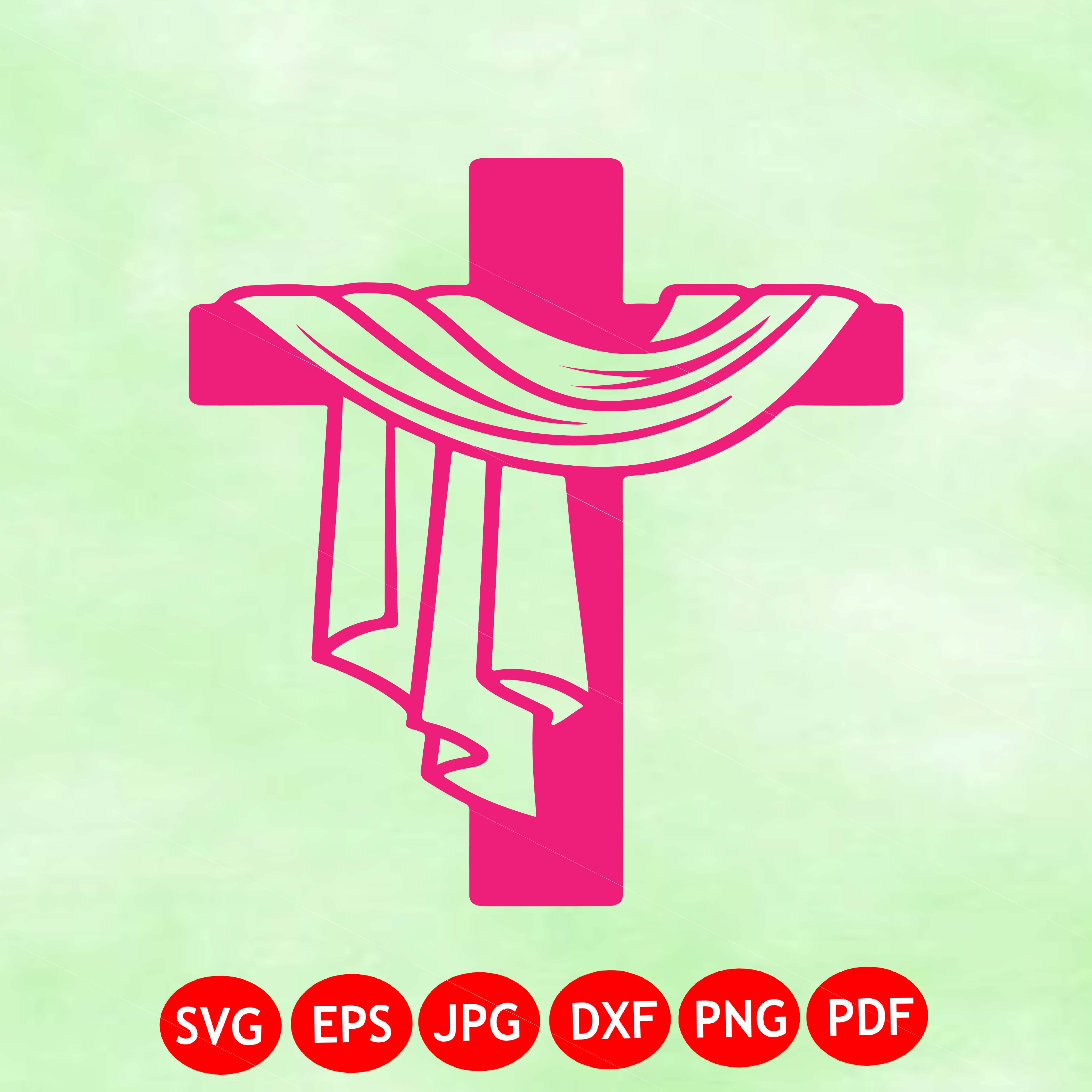 Cross With Drape Svg, Christian Cross Svg, Jesus Cross Svg, Faith Svg, Bible Svg, Church Svg, Religious Svg