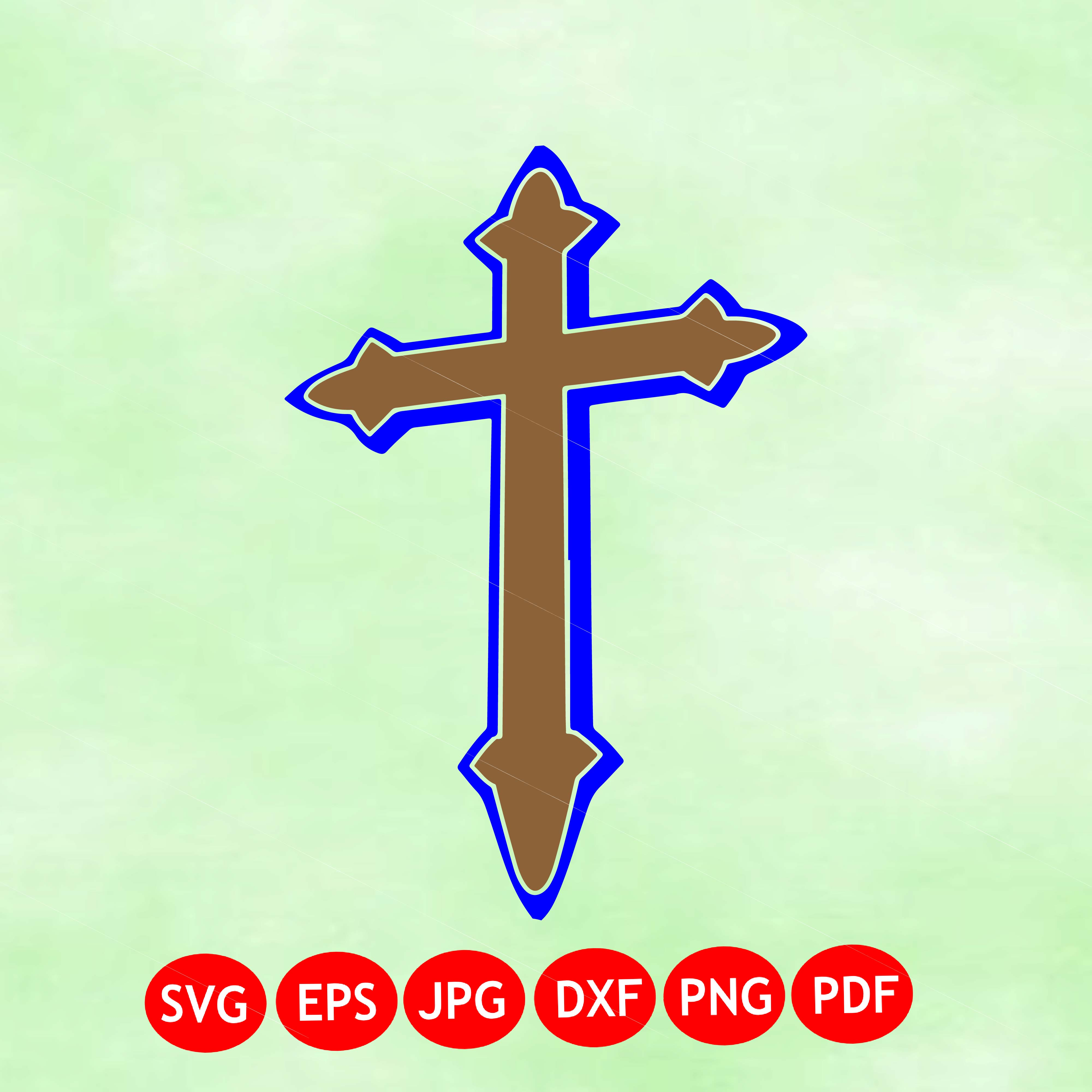 Christian Cross SVG: Religious Outline Cut File for Cricut and Silhouette