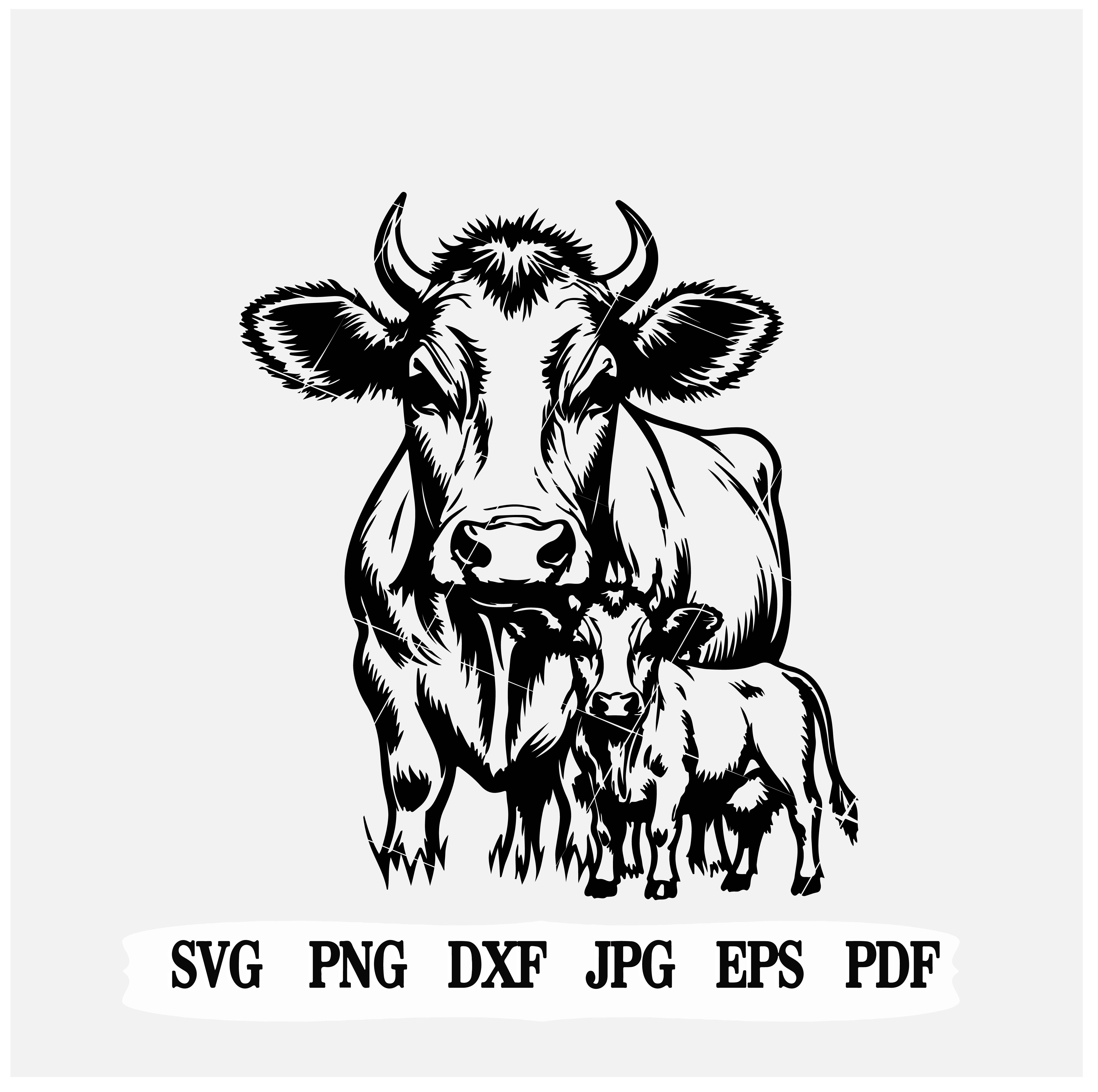Cow Family SVG |PNG| Instant Download| Farm Animal| Mom Baby Cricut.