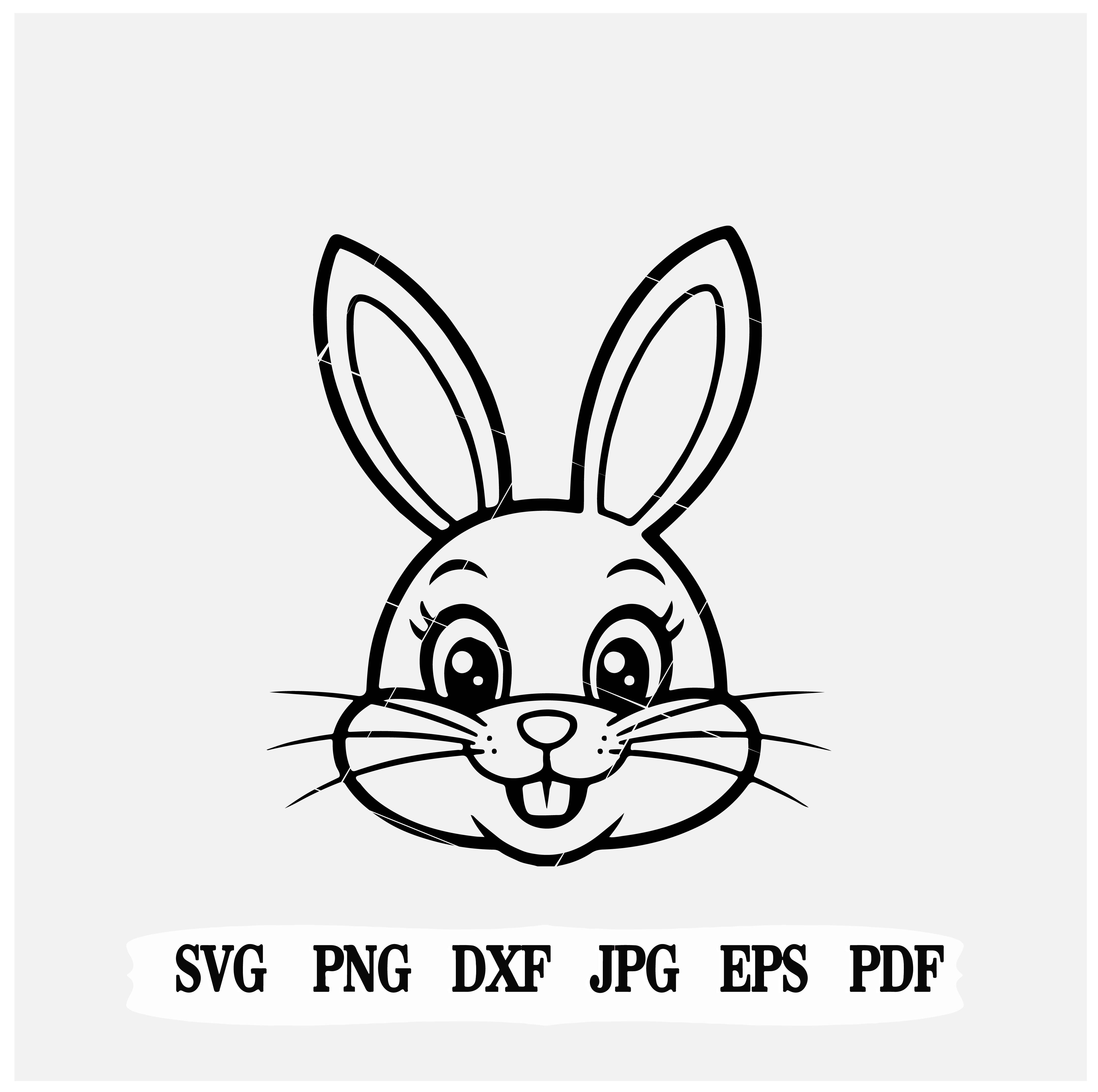 Cute Easter Bunny| Face SVG| PNG| JPG| Instant Download| Cricut Files