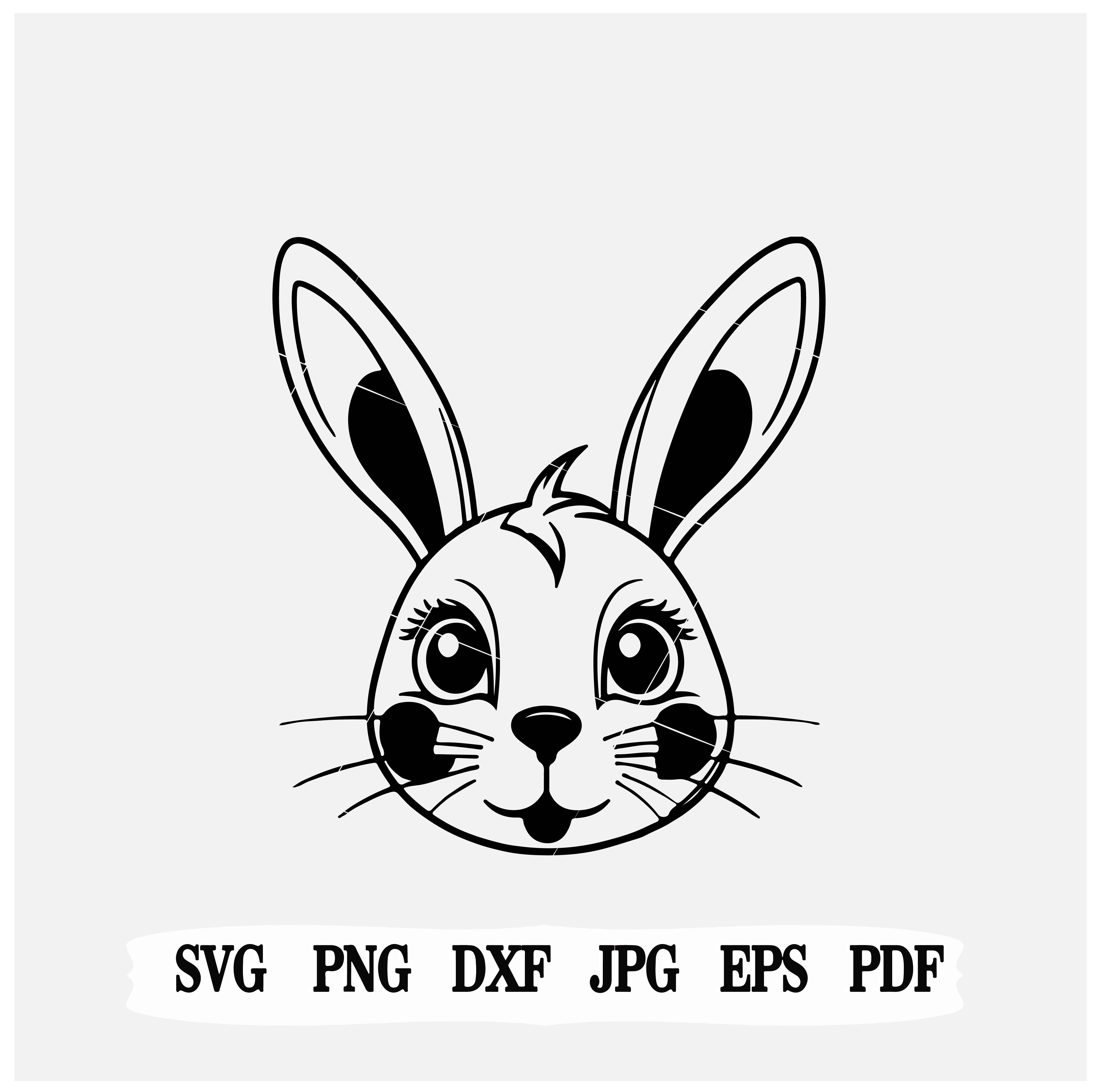Floppy Ear Bunny Face| SVG| PNG| JPG| Instant Download| Cricut Files