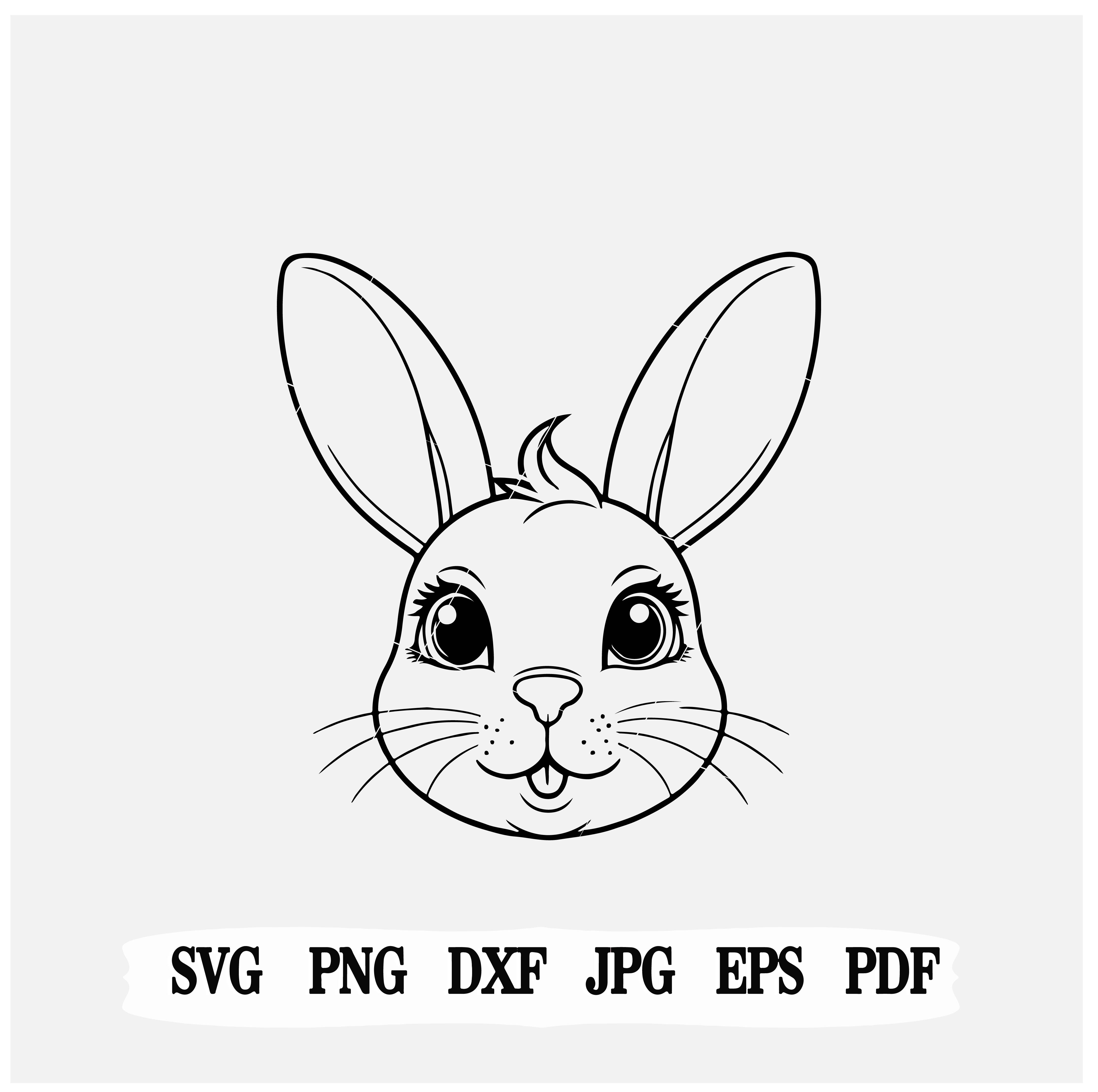Adorable Droopy Ear Bunny| SVG| PNG| Silhouette| Cut Files Download