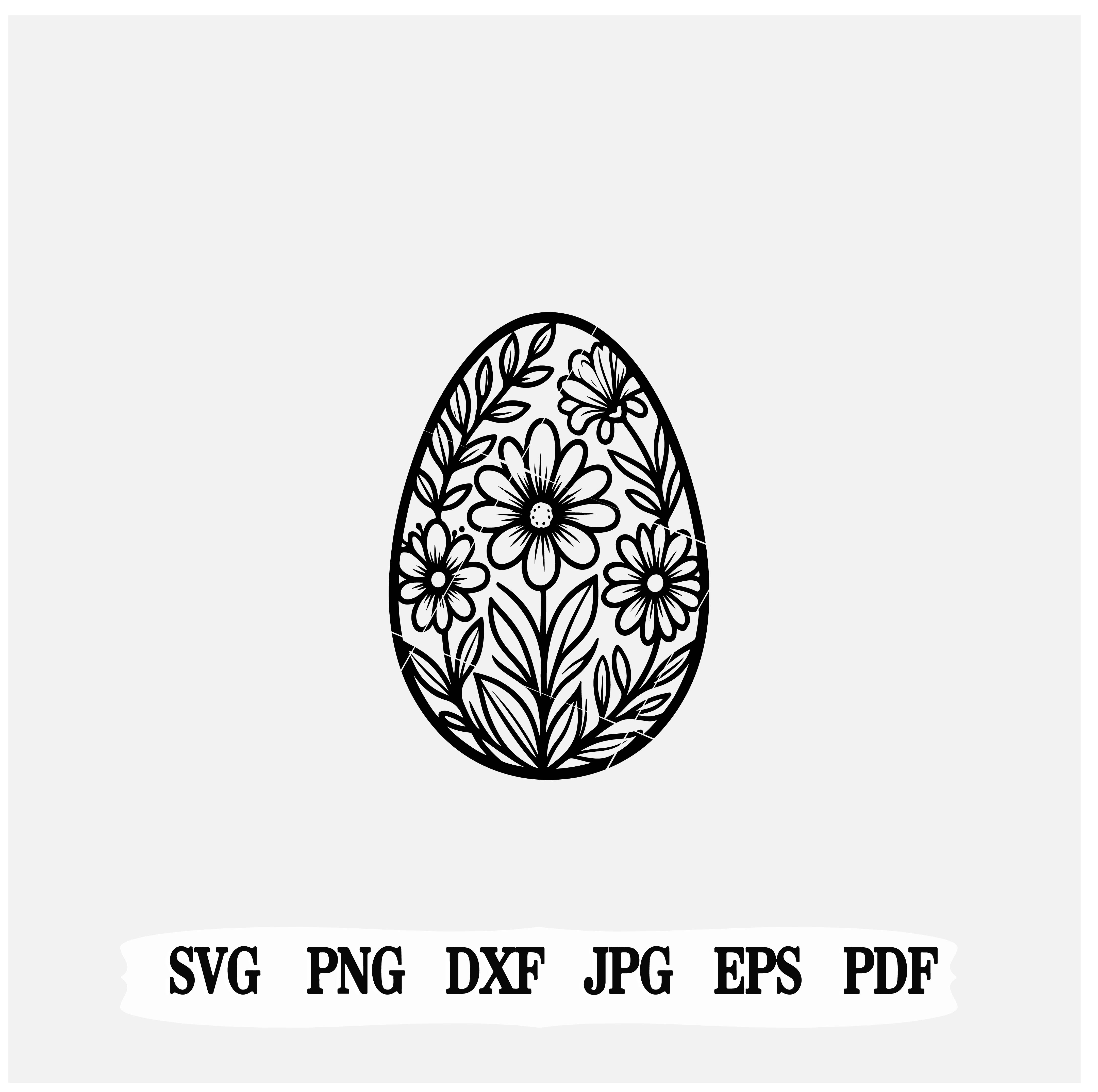 Floral Easter Egg SVG | Flower Pattern Egg | Spring Clipart | Cricut Files