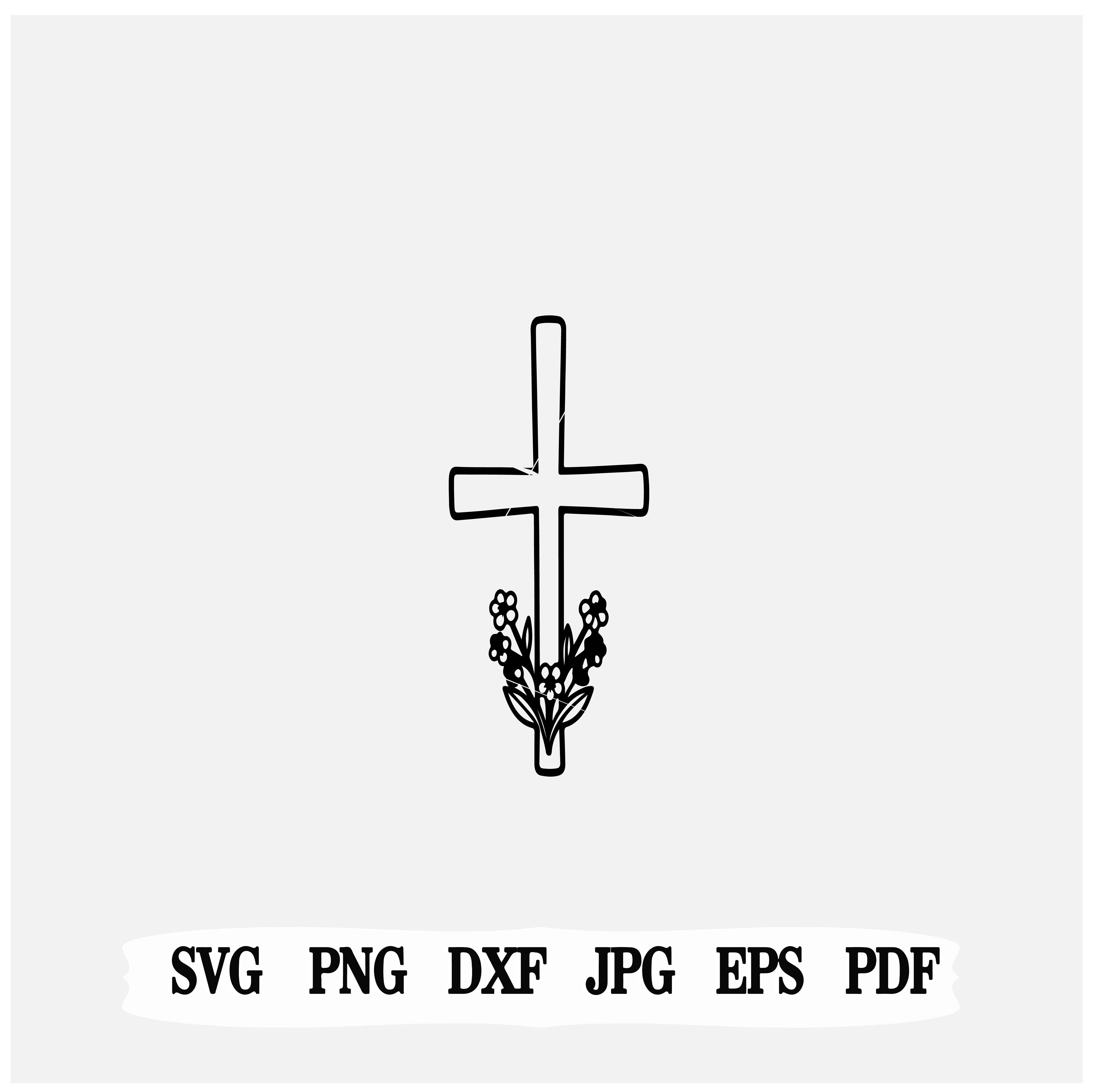 Floral Cross Easter SVG | Religious Design | Silhouette Files | Faith