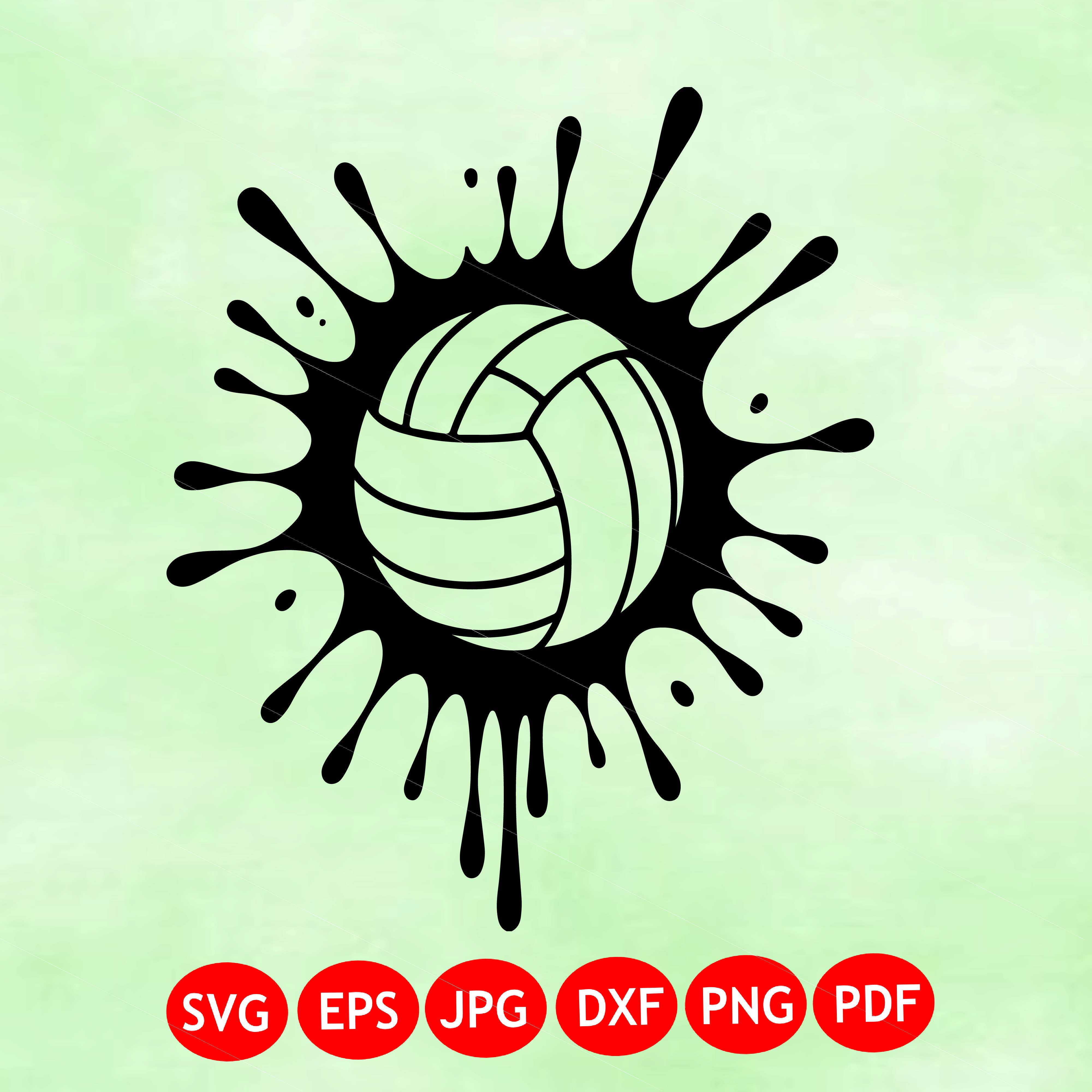 Volleyball ball splat ink SVG (svg, png, eps, dxf)