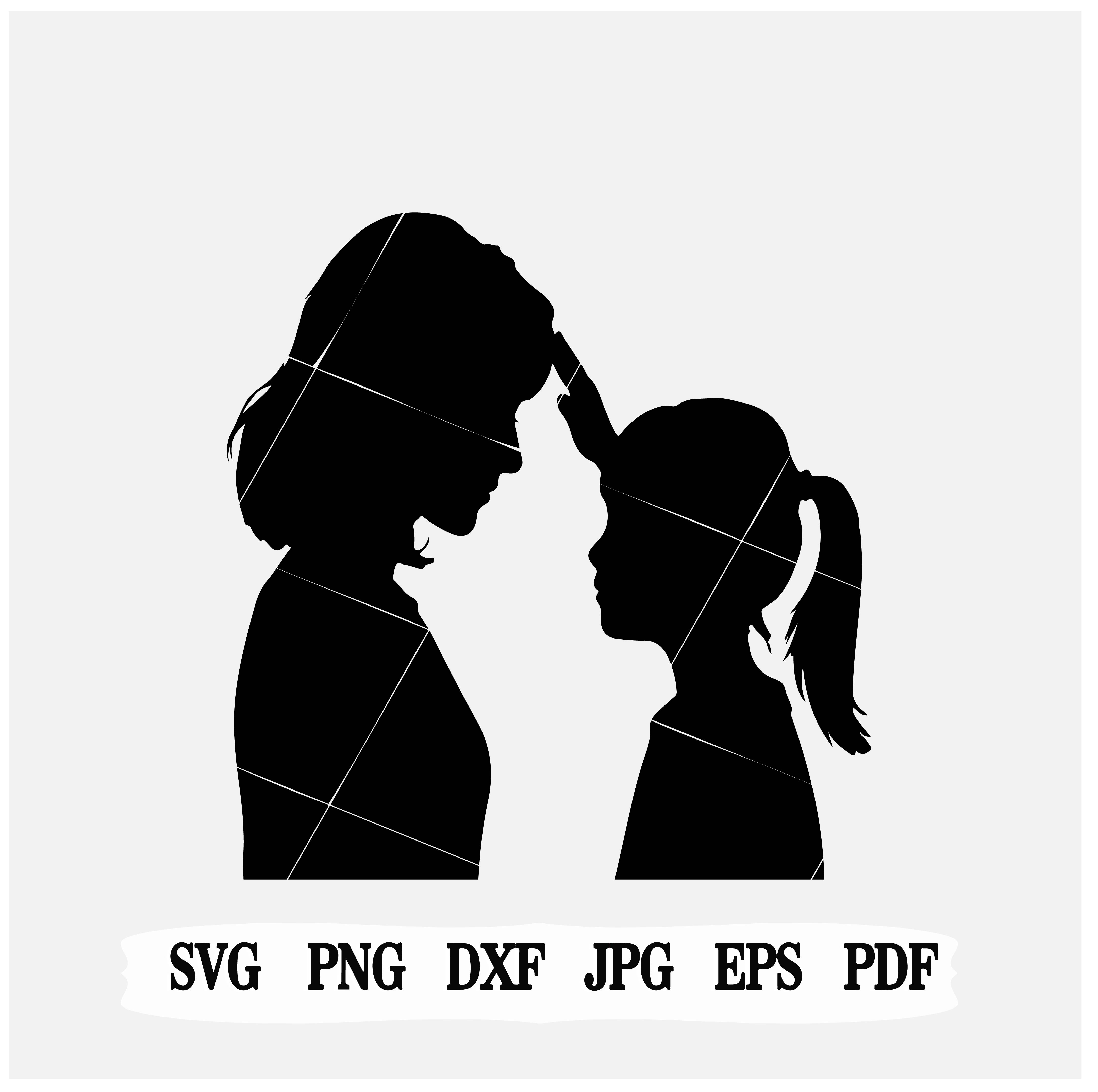 Mother and child svg |Mother's day png | Family silhouette|digital download files.
