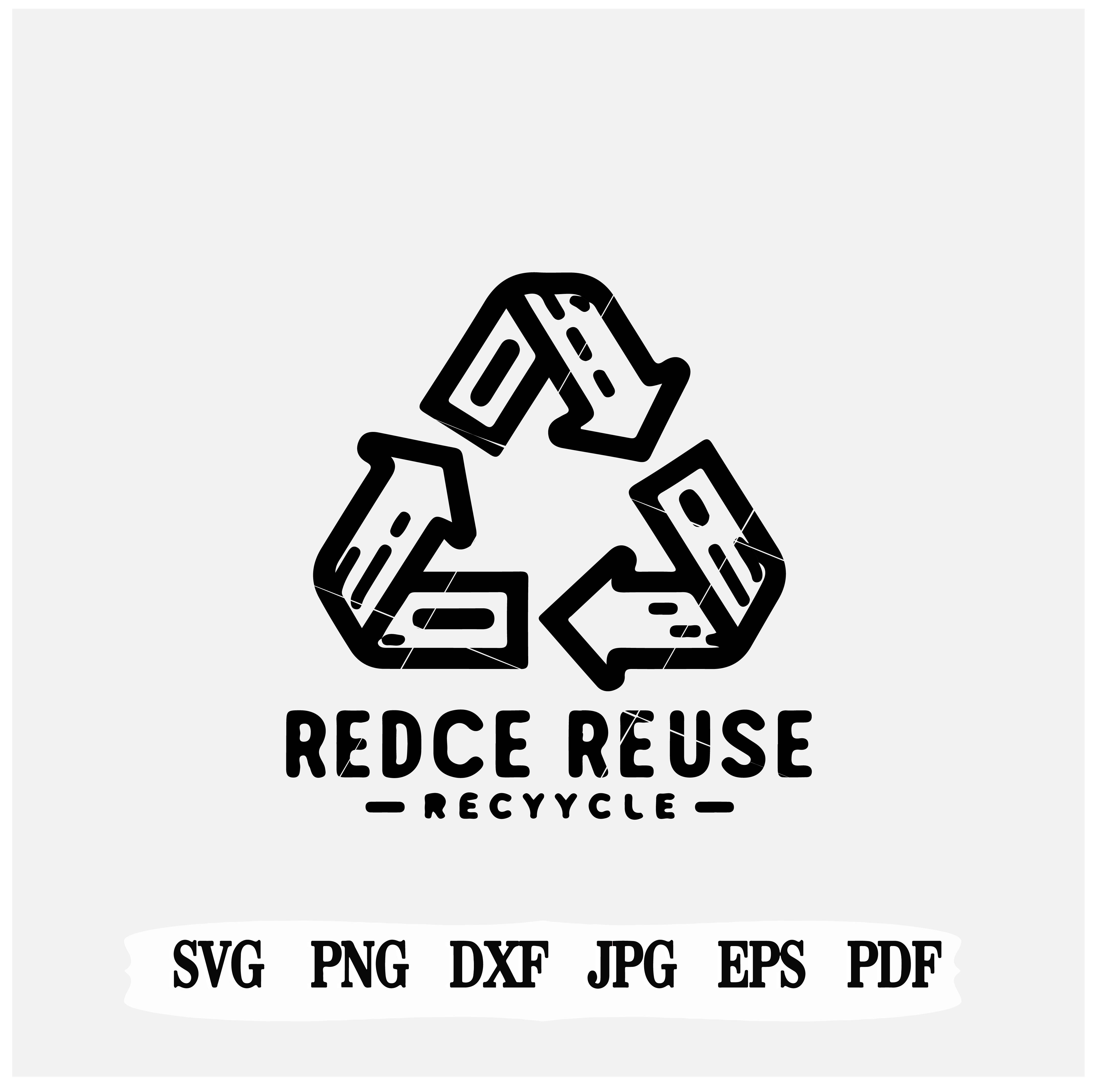 Recycle Symbol with Text SVG – Reduce Reuse Recycle Design