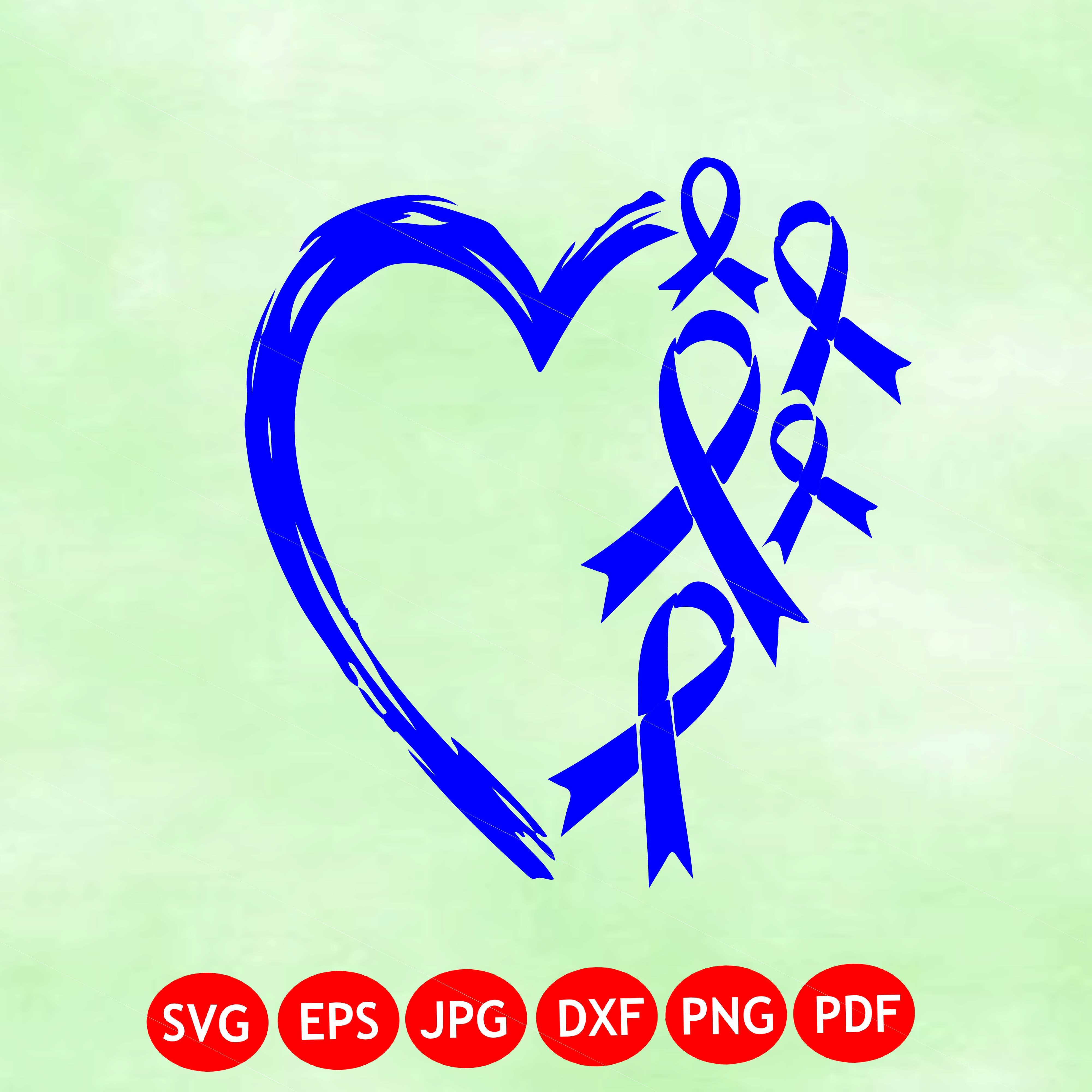 Colon Cancer Awareness SVG Digital Cut File + PNG Digital Download for DTF