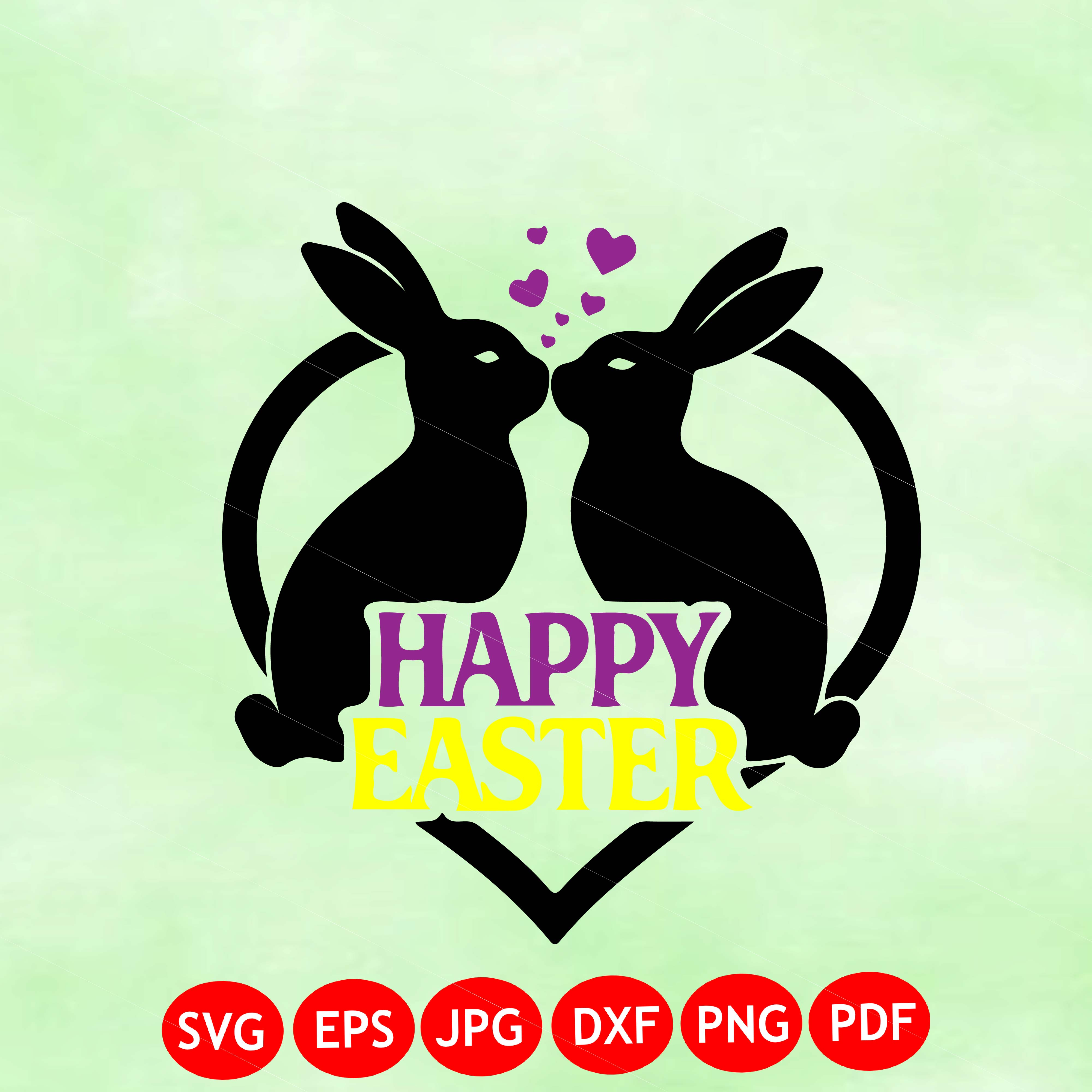 Happy Easter Svg, Easter Bunny Ears Svg, Retro Easter Svg, Gift For Her, Easter Clipart, Sublimation Design, Cut Files Cricut, Silhouette