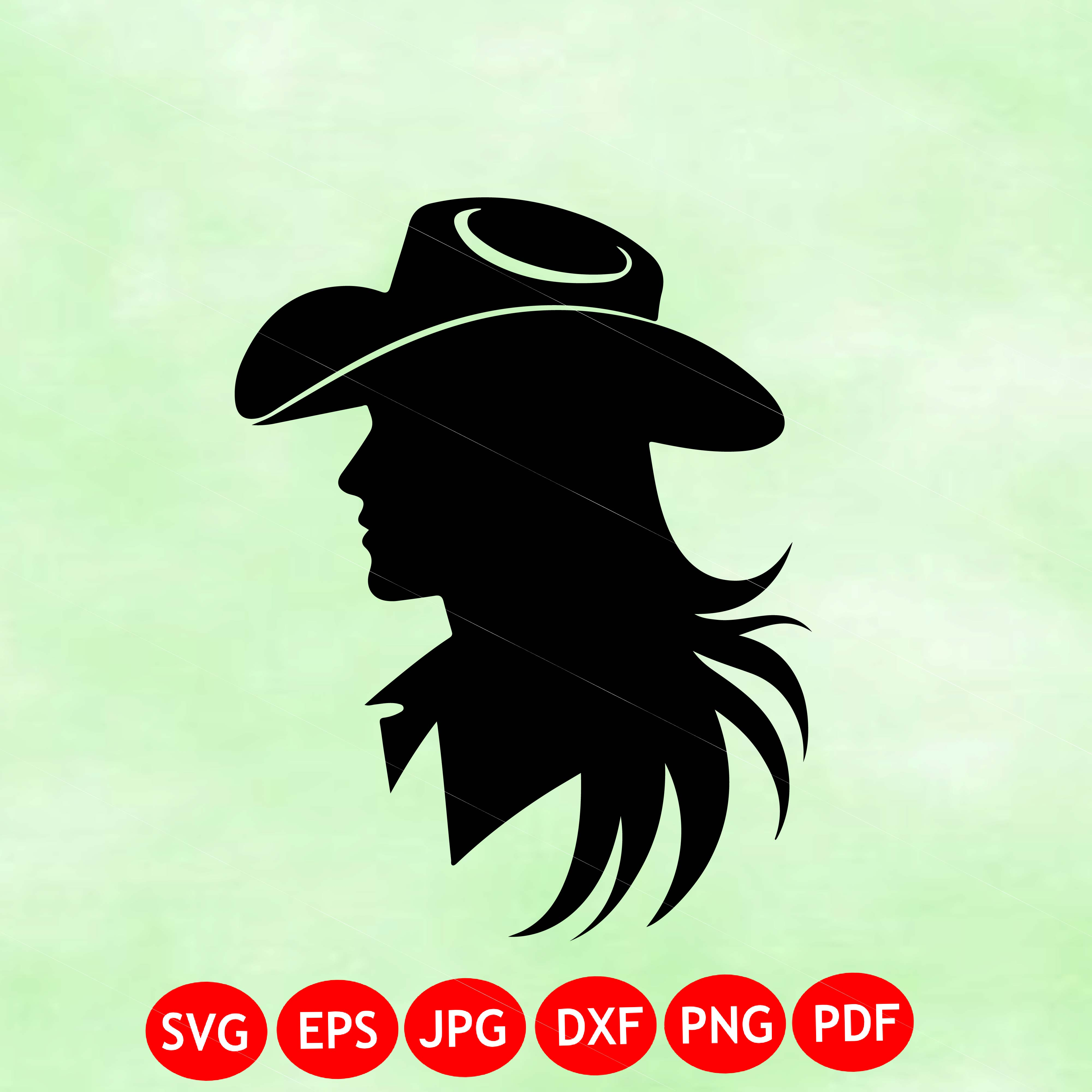 Cowgirl Profile Head SVG
