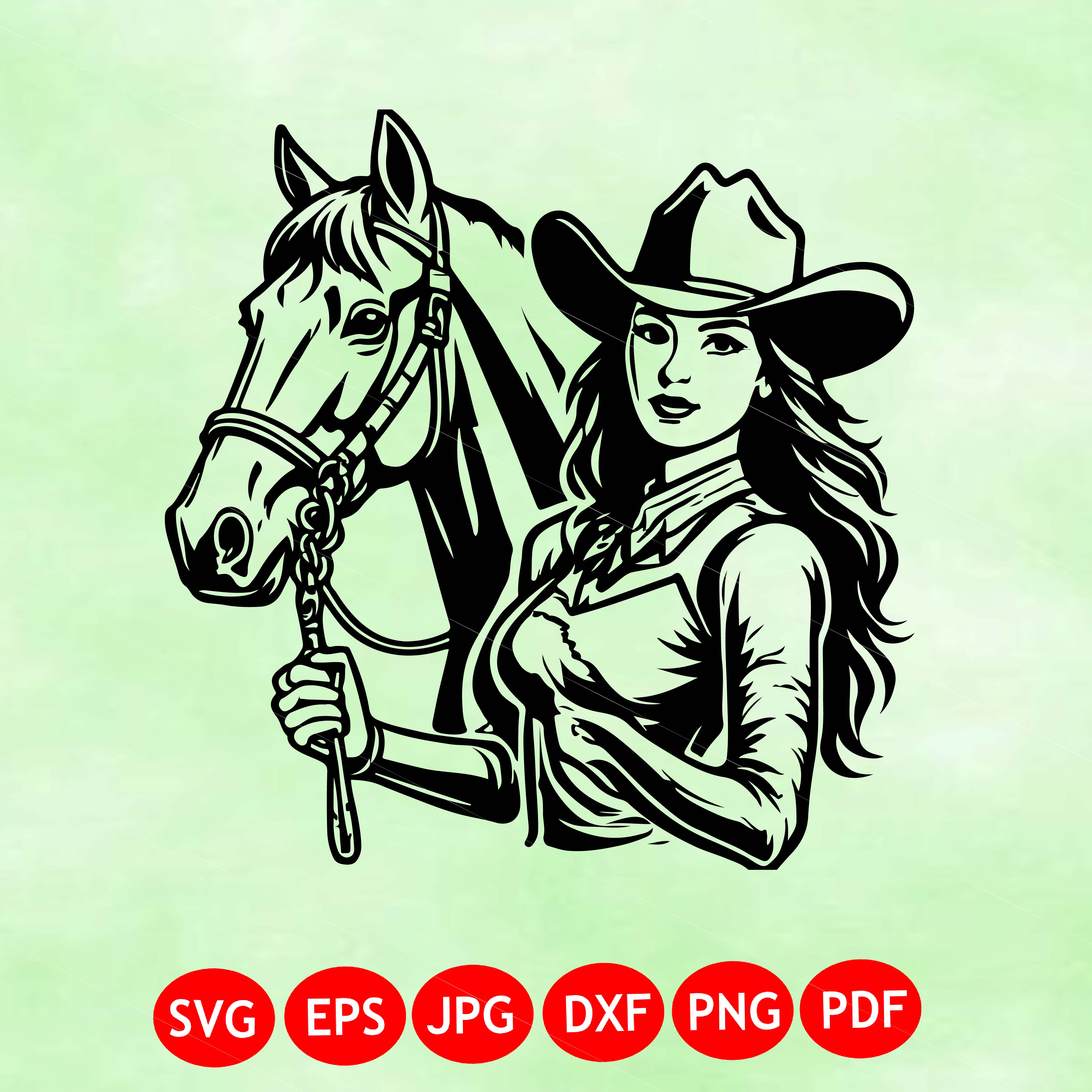 Cowgirl and Horse SVG