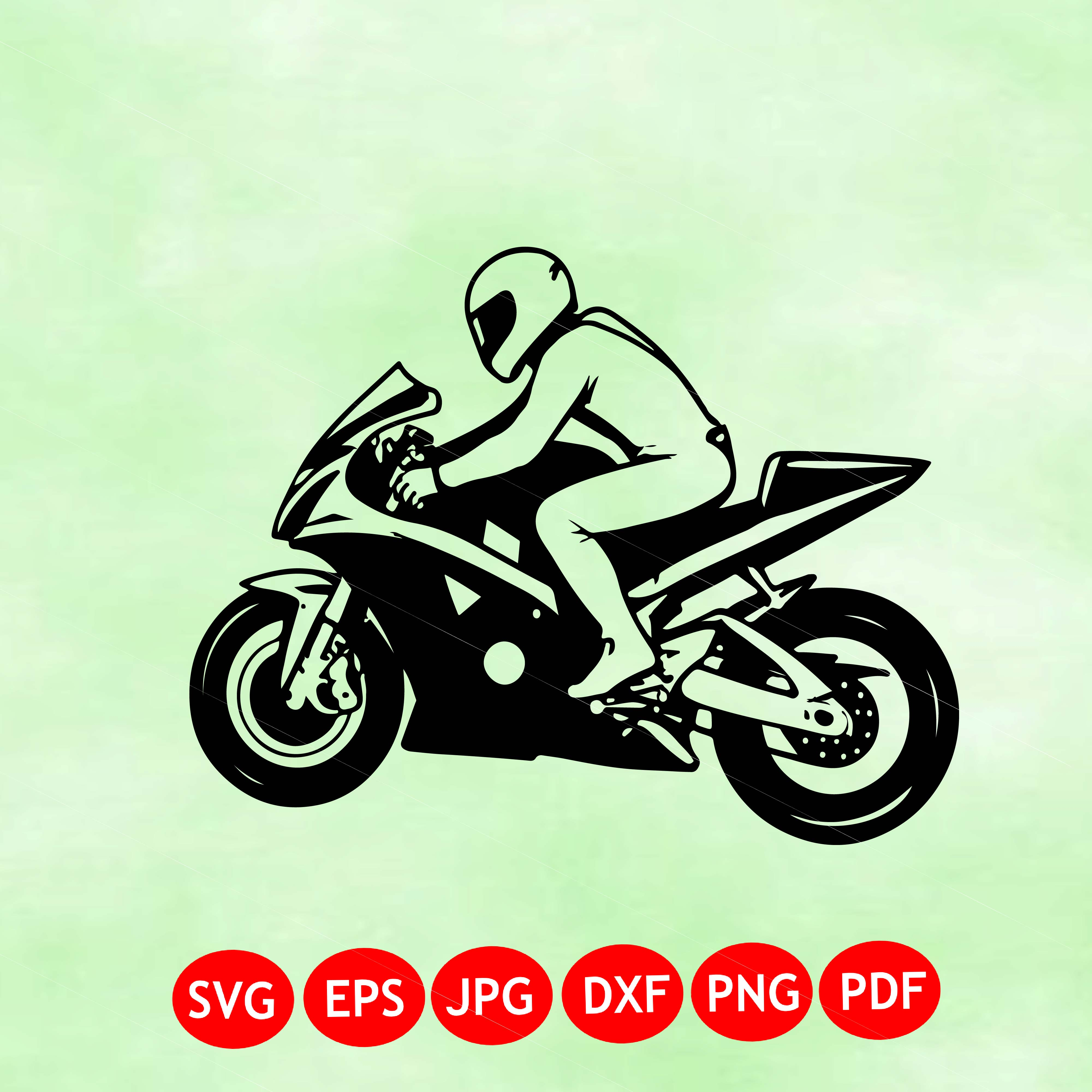 Sport Motorcycle Rider SVG