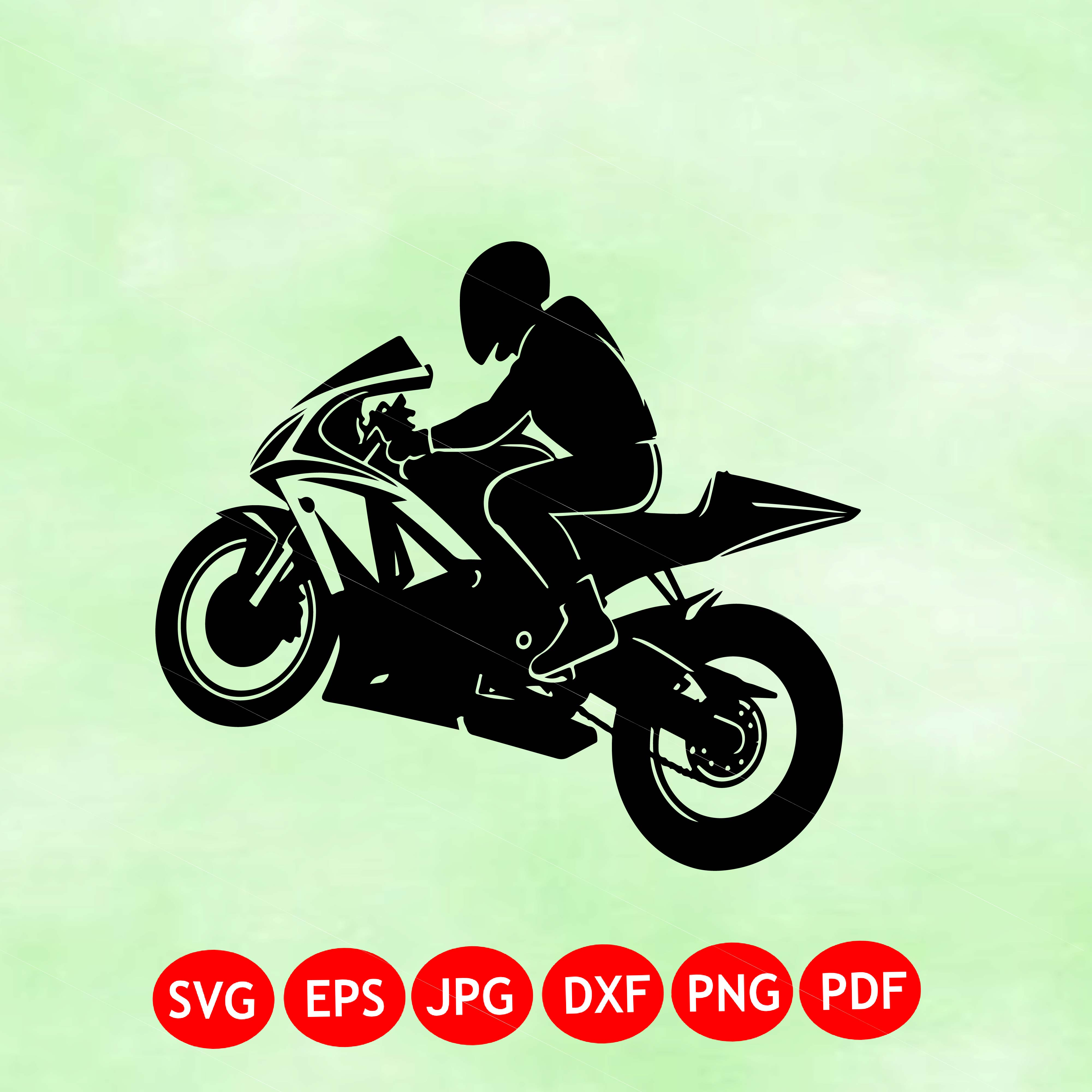 Motorcycle Racing Silhouette SVG