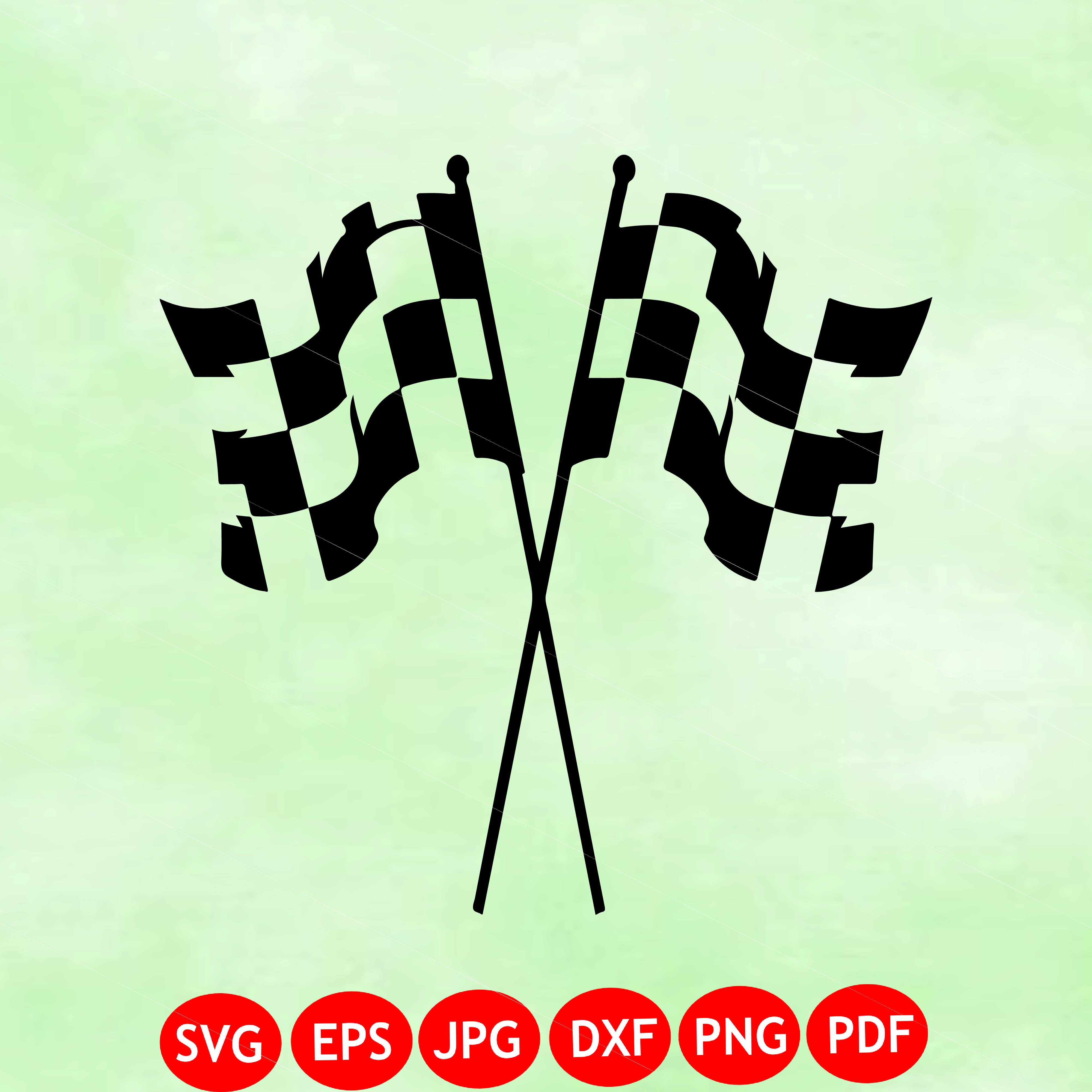 Crossed Racing Flags SVG
