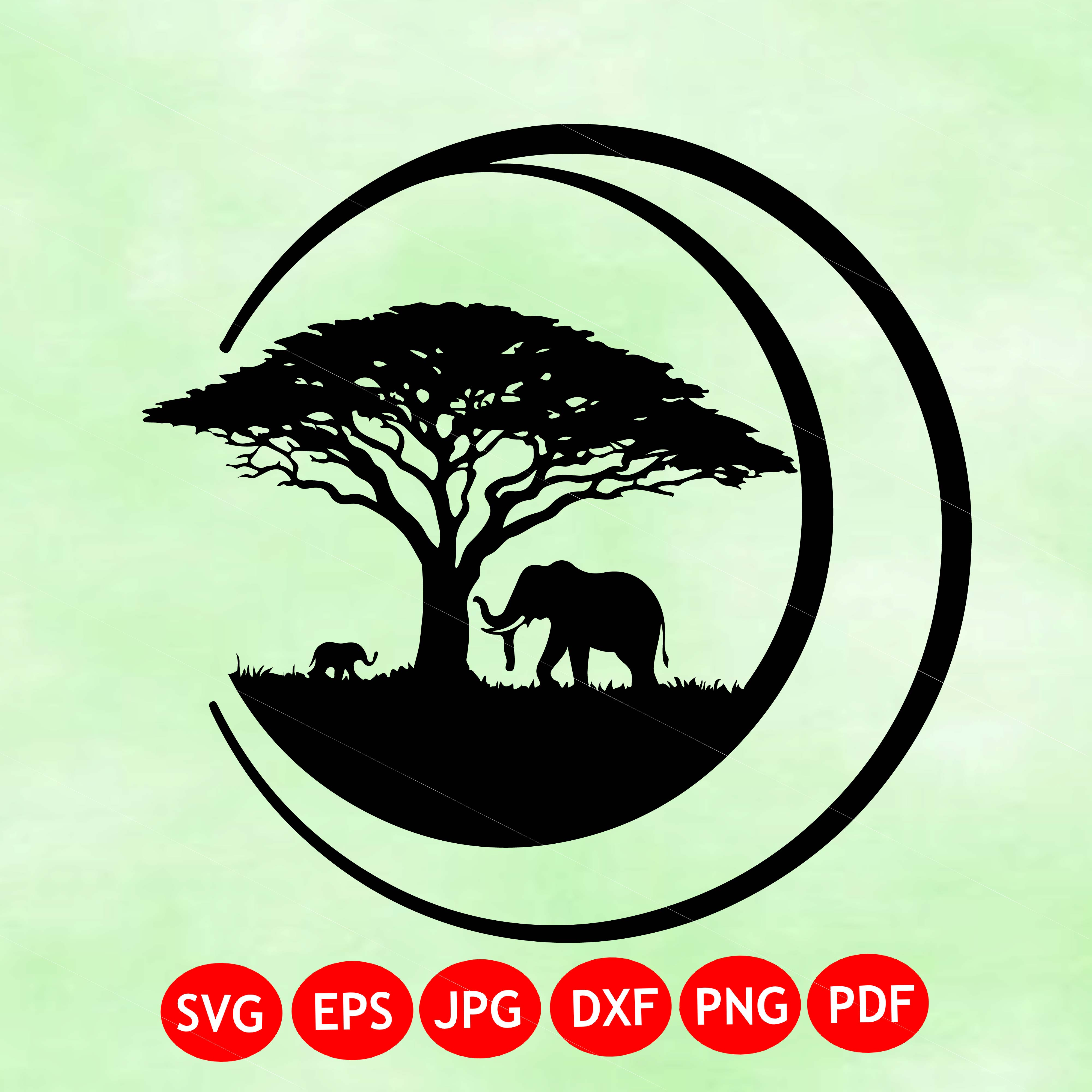 Safari Elephant Badge SVG