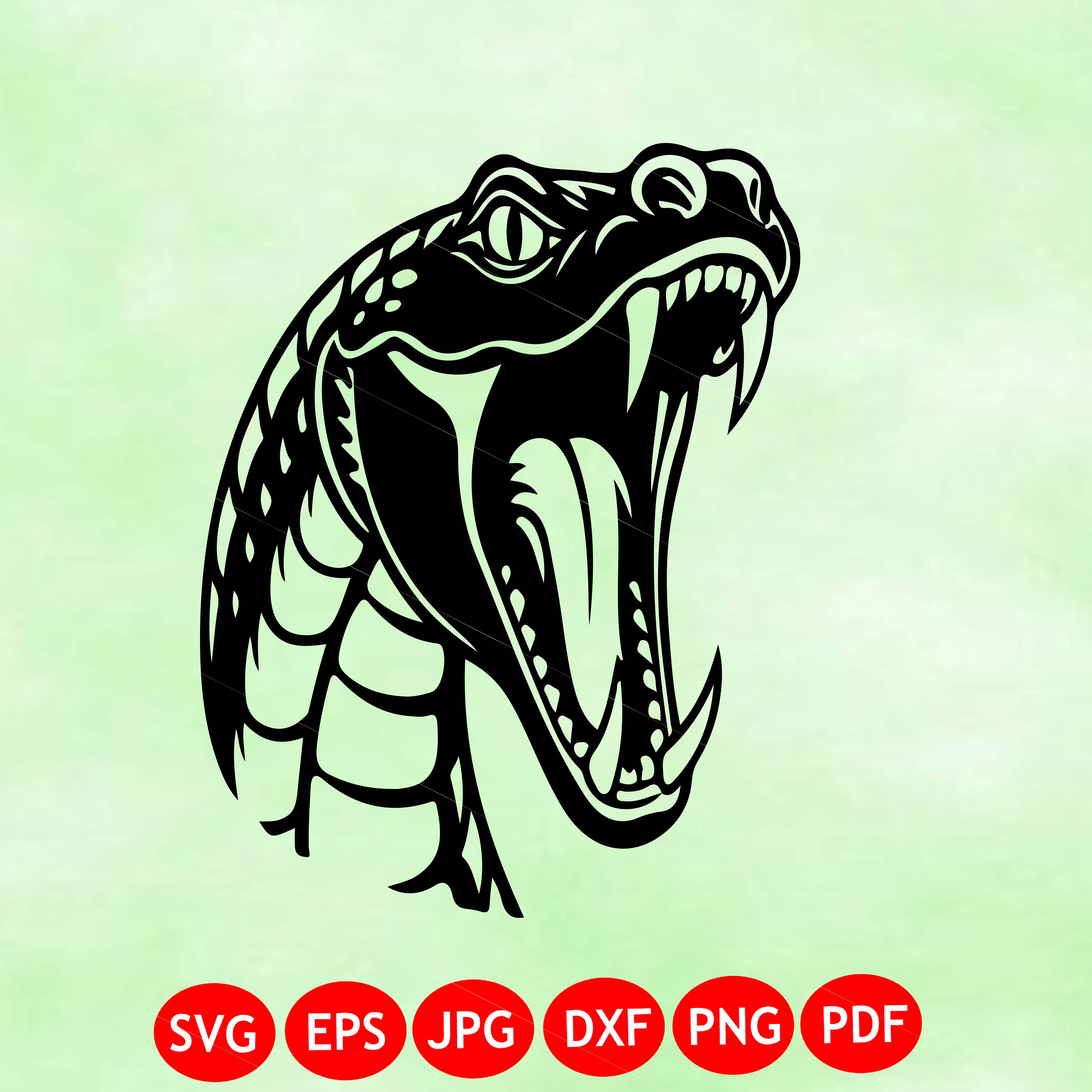 Venomous Cobra Snake SVG Cut File