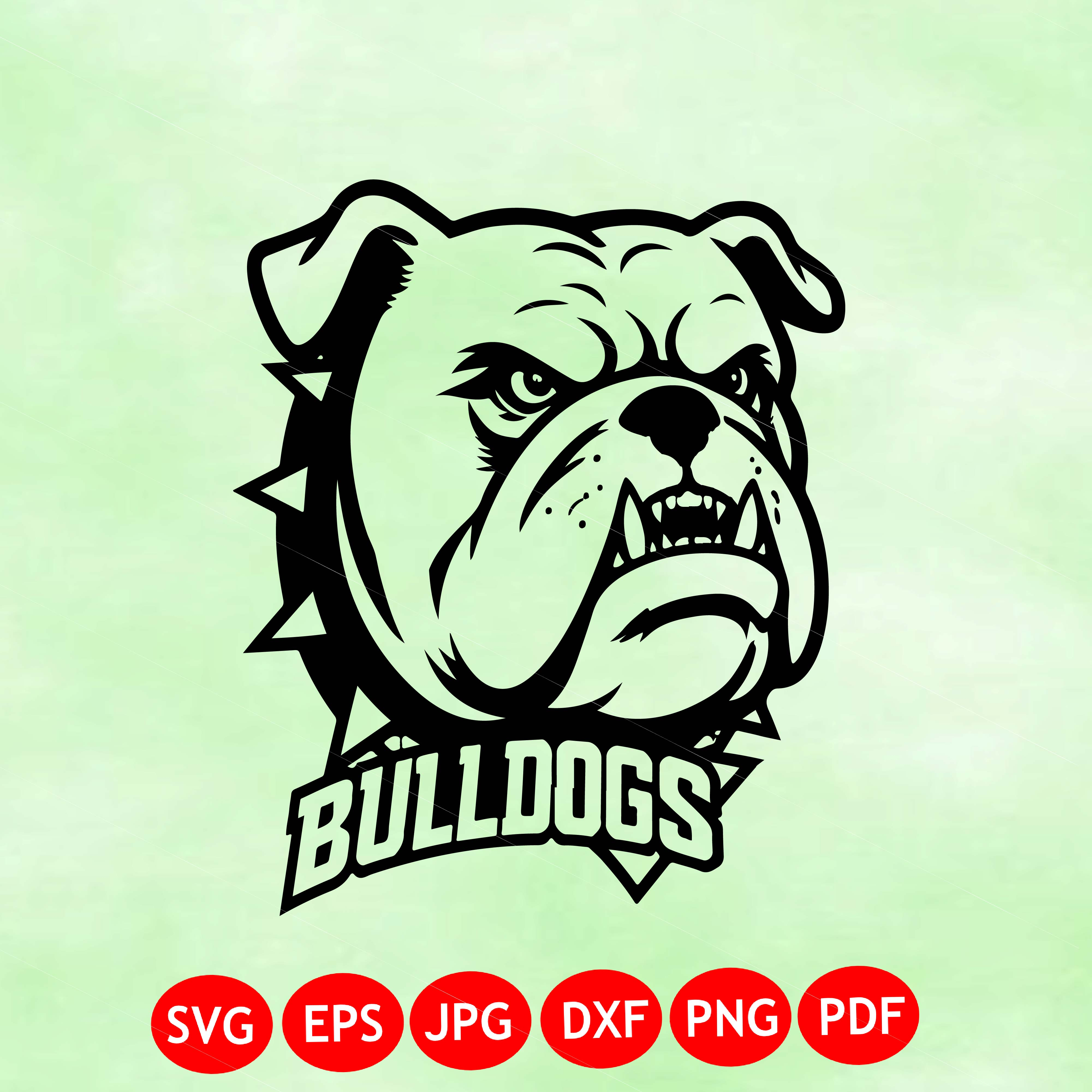 Bulldog Head Mascot SVG