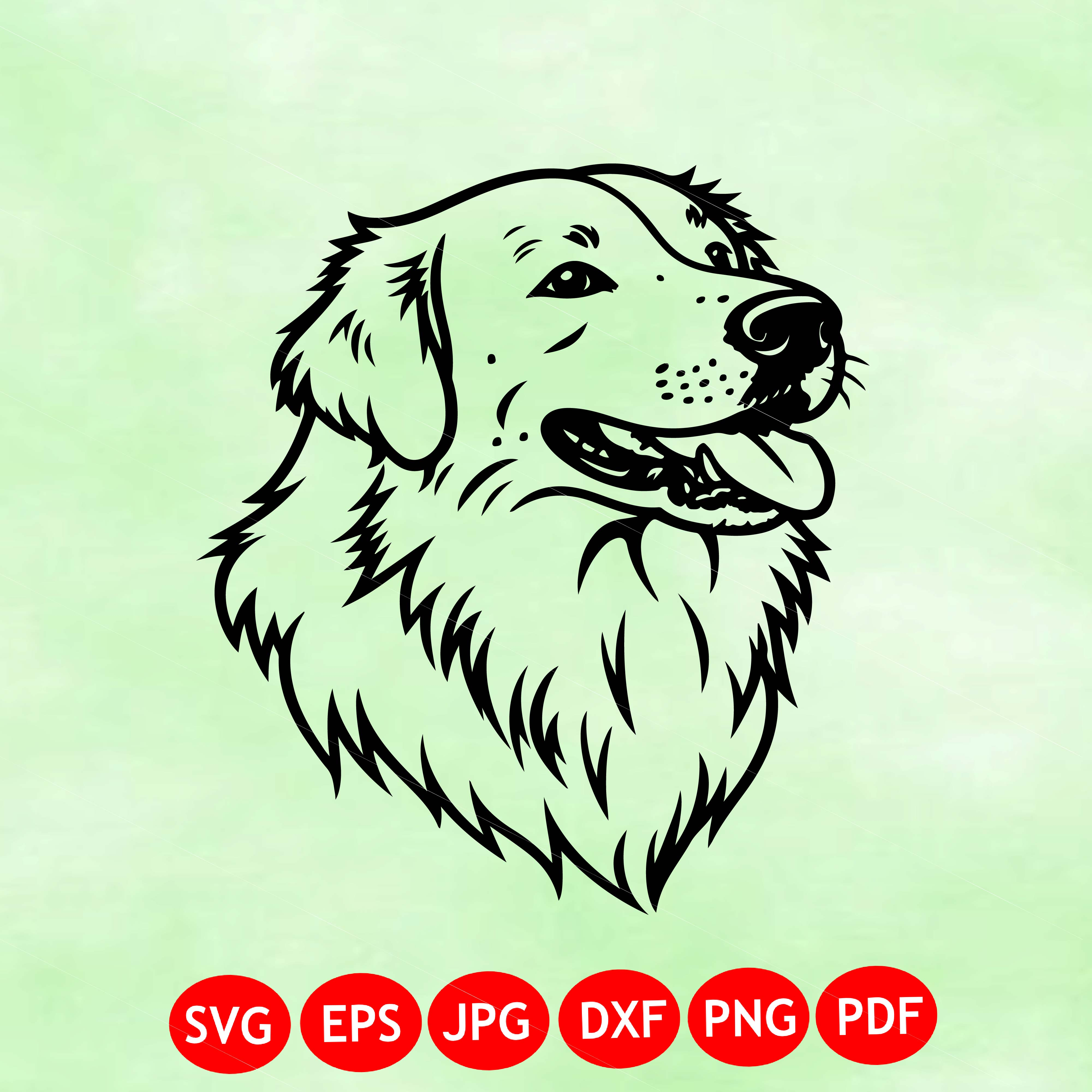 Golden Retriever Dog Head SVG Cut File