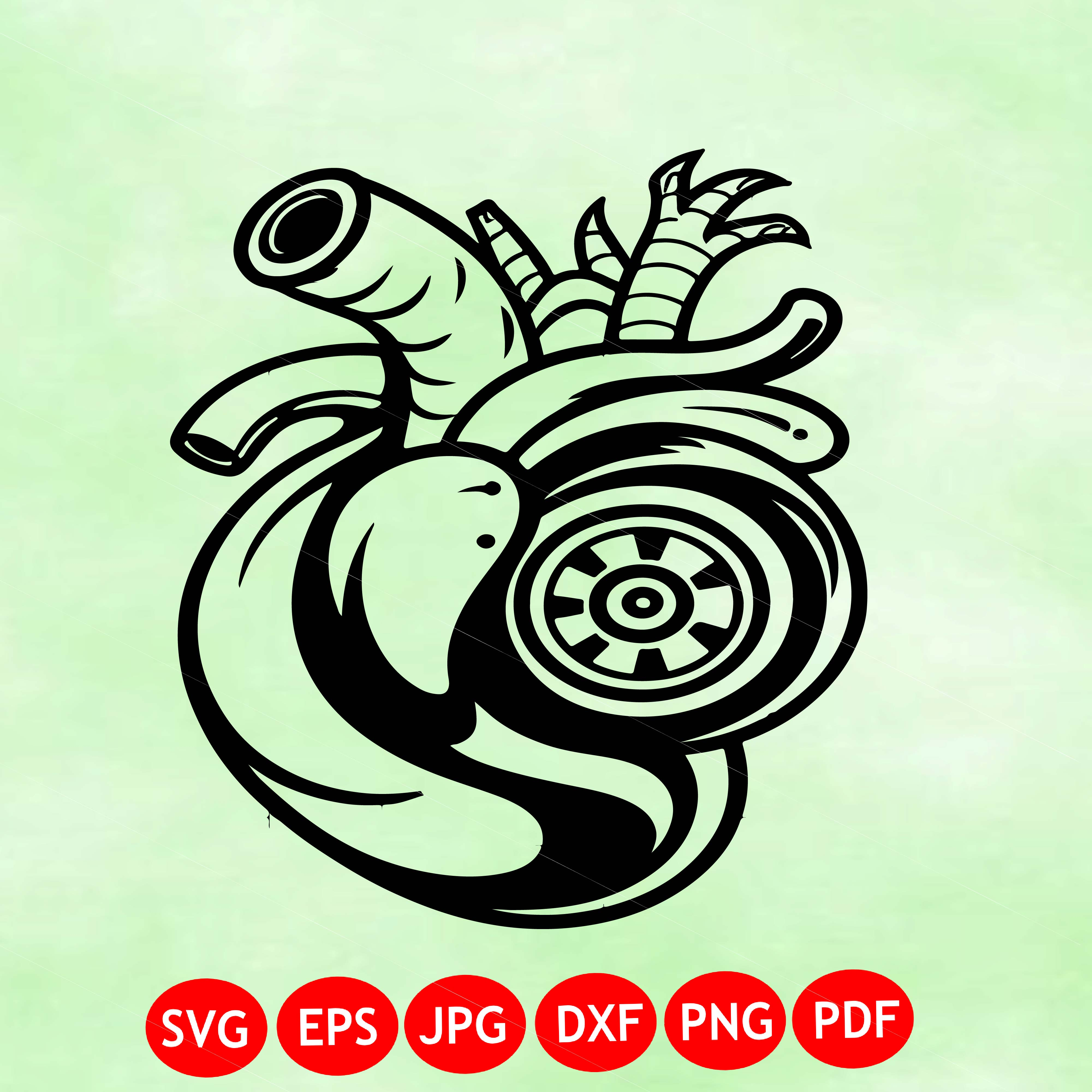 Turbocharger Snail SVG Design