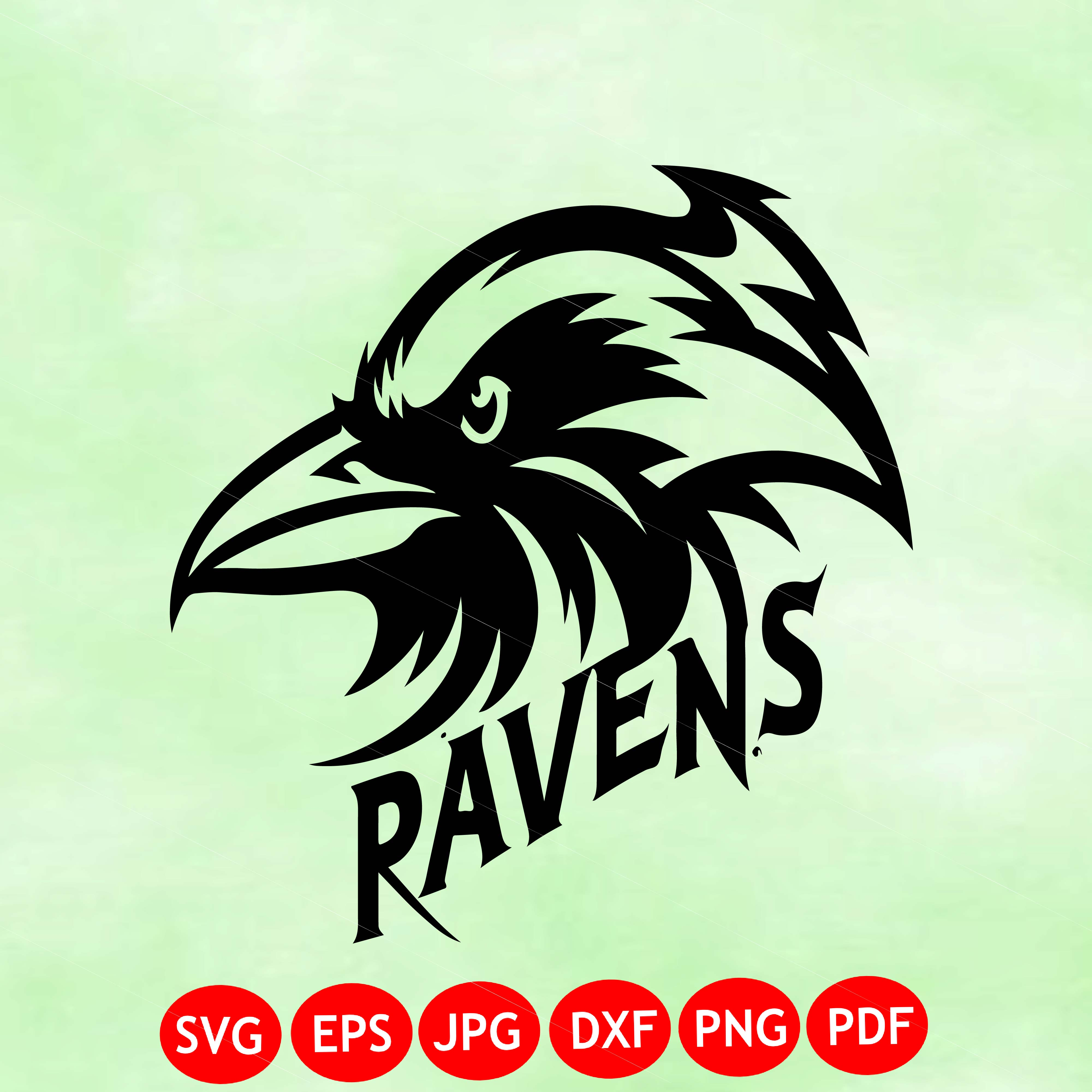 Raven Head Mascot SVG | Raven Bird Logo Vector