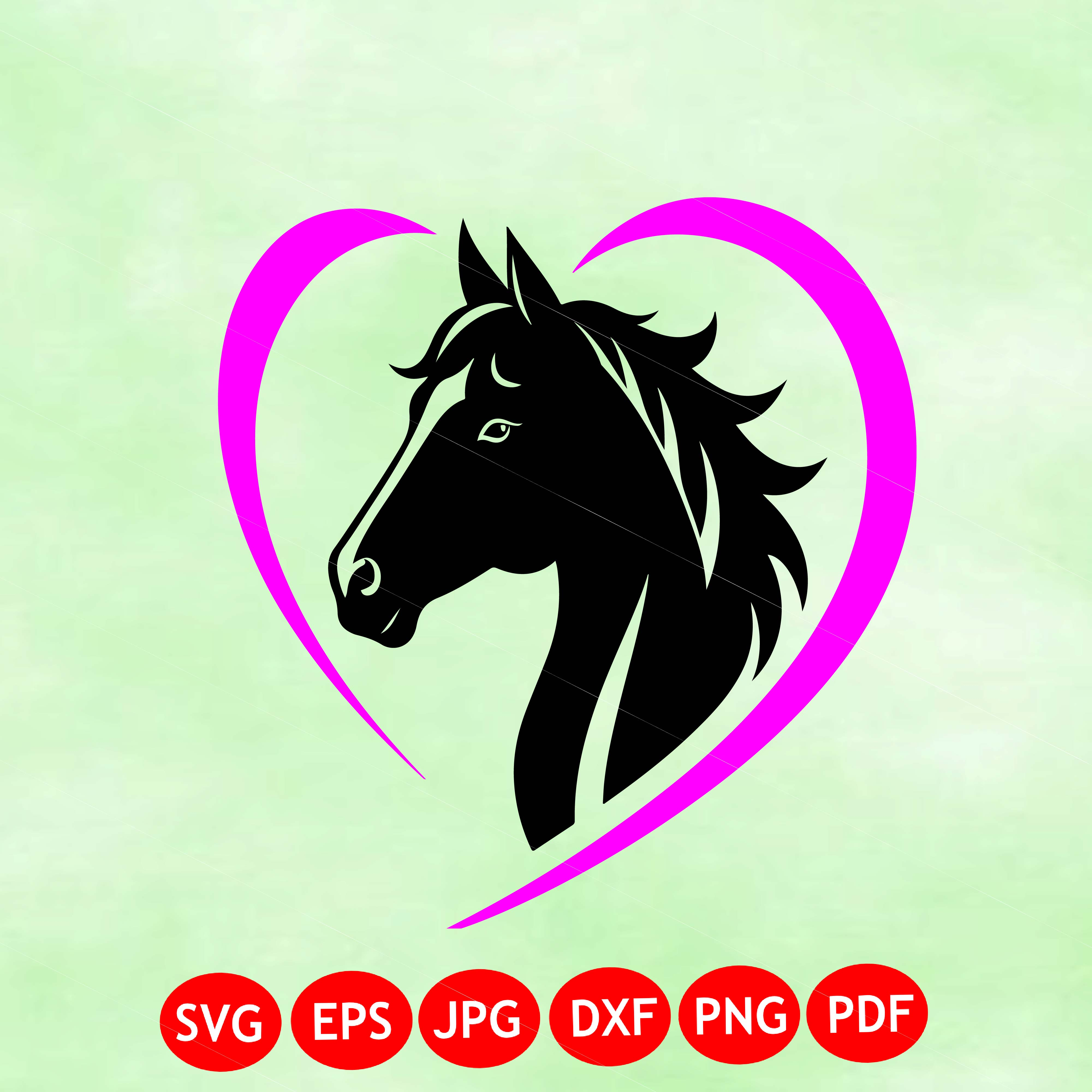 Pink Horse Heart SVG