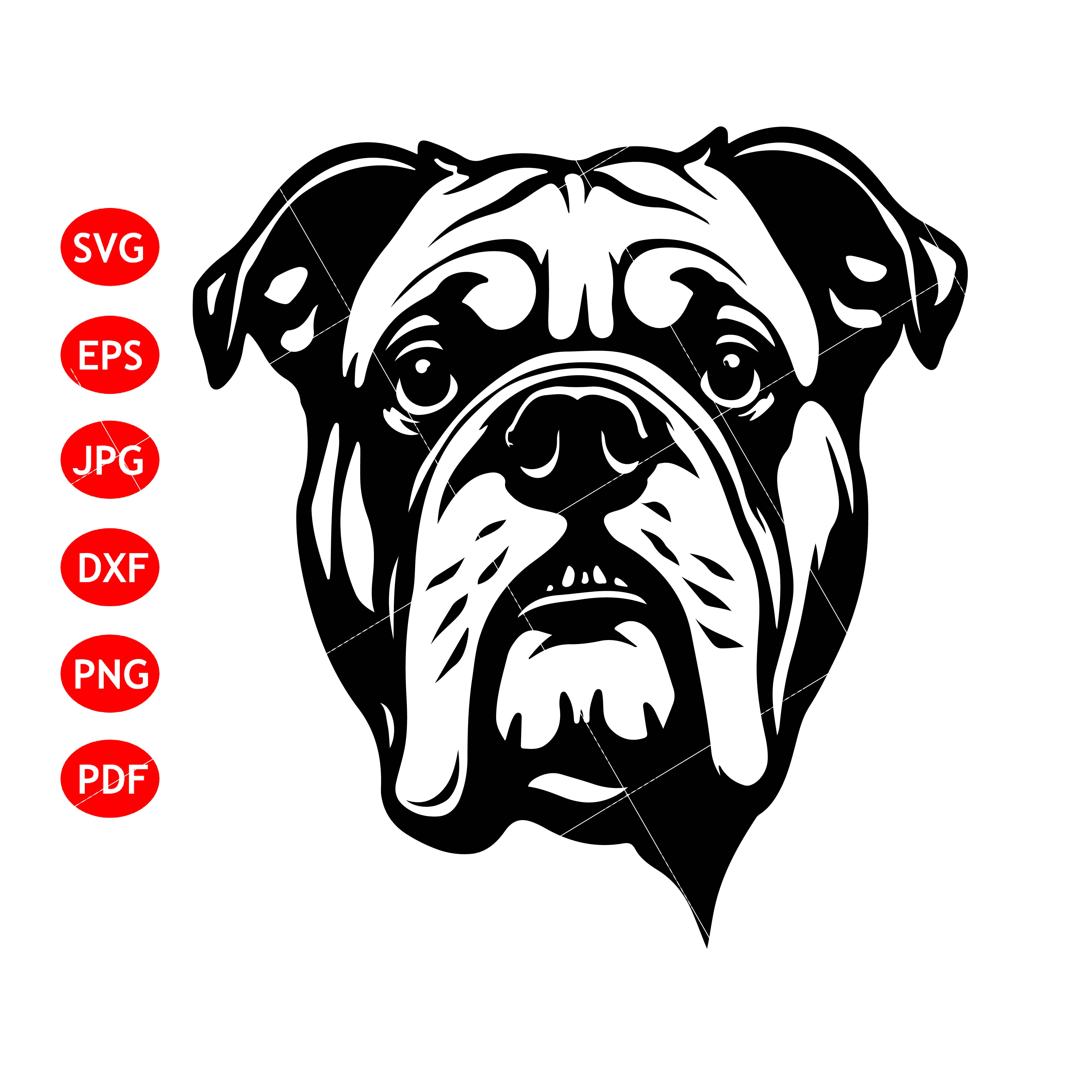 Realistic Bulldog Head SVG